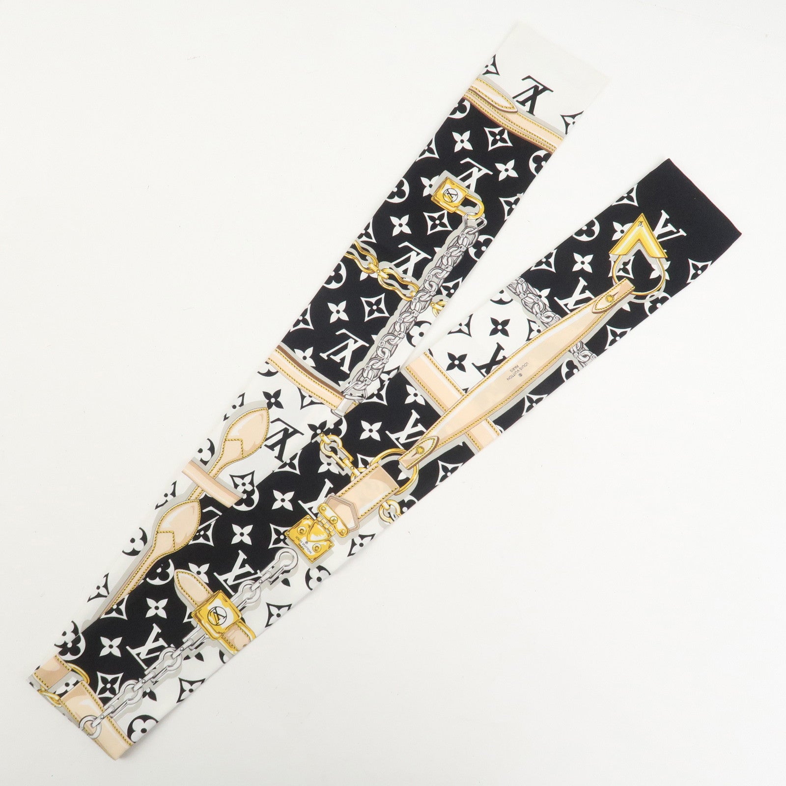 Louis Vuitton Bandeau Monogram Confidential Silk 100% Scarf M78656