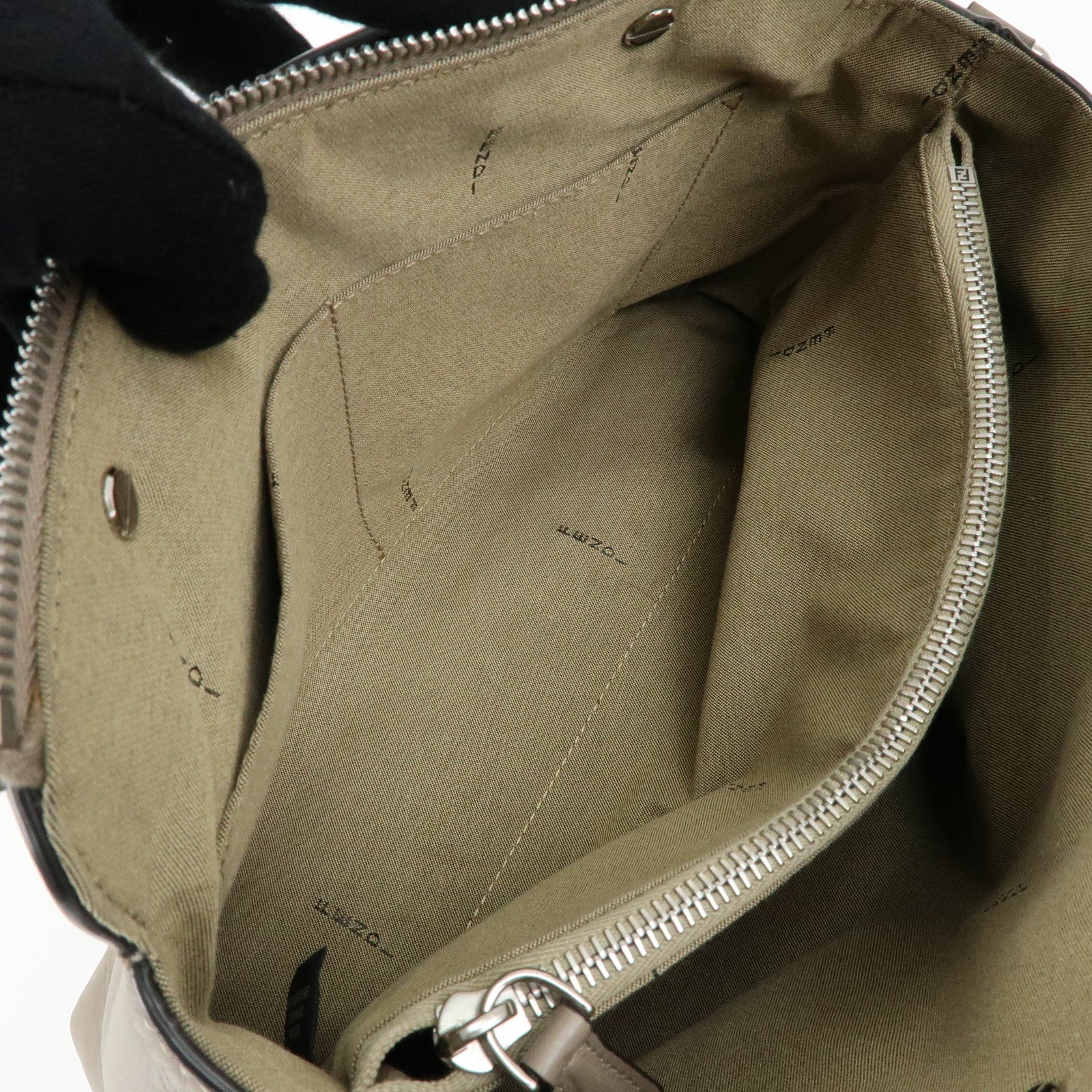 FENDI By The Way Medium Leather 2Way Bag Hand Bag Greige 8BL146