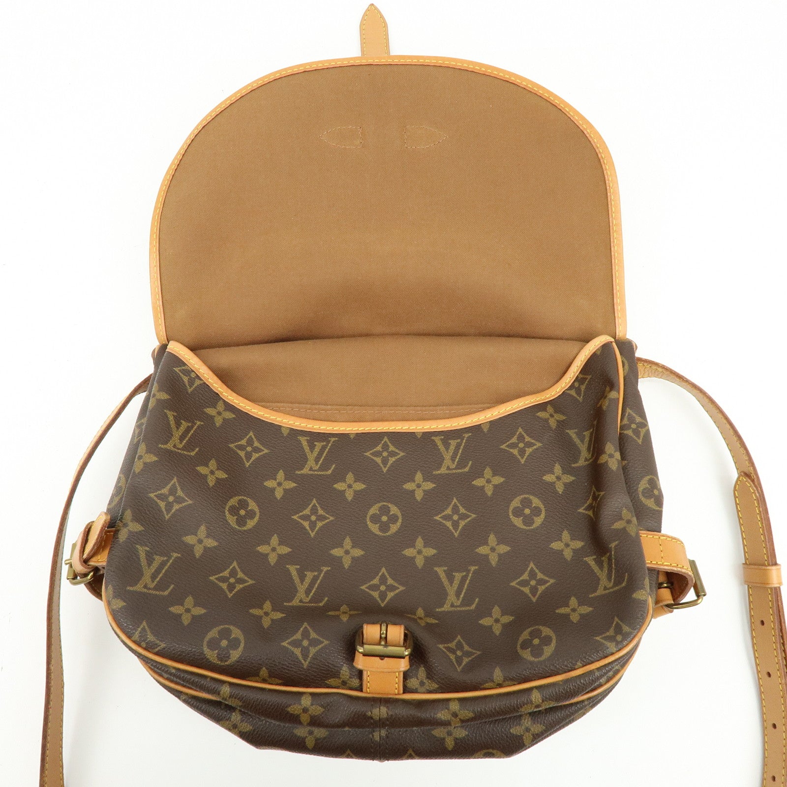 Louis Vuitton Monogram Saumur 30 Canvas Shoulder Bag Brown M42256