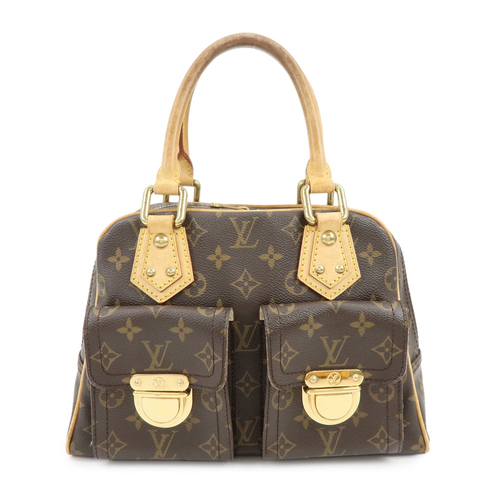 Louis Vuitton Monogram Manhattan PM Hand Bag Brown M40026