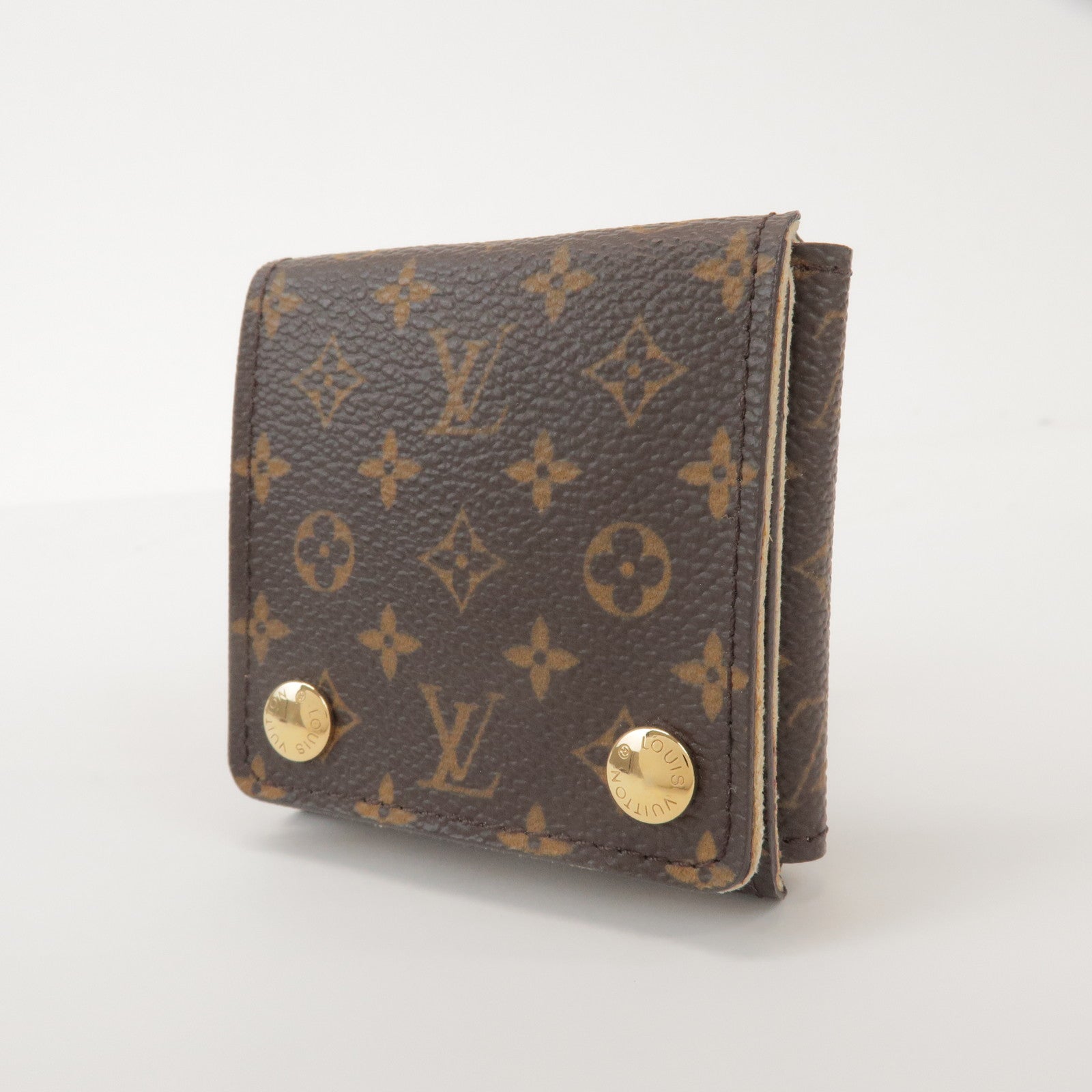 Louis Vuitton Monogram Set of 2 Necklace Case Jewelry Case Brown