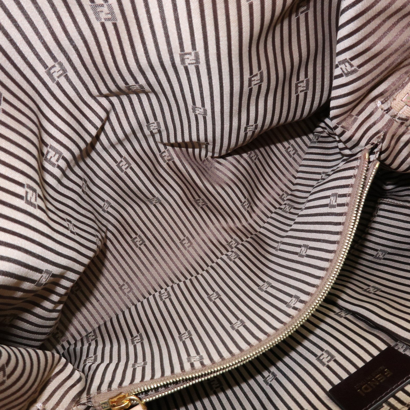 FENDI Leather Chameleon 2Way Hand Bag Shoulder Bag Beige 8BL114