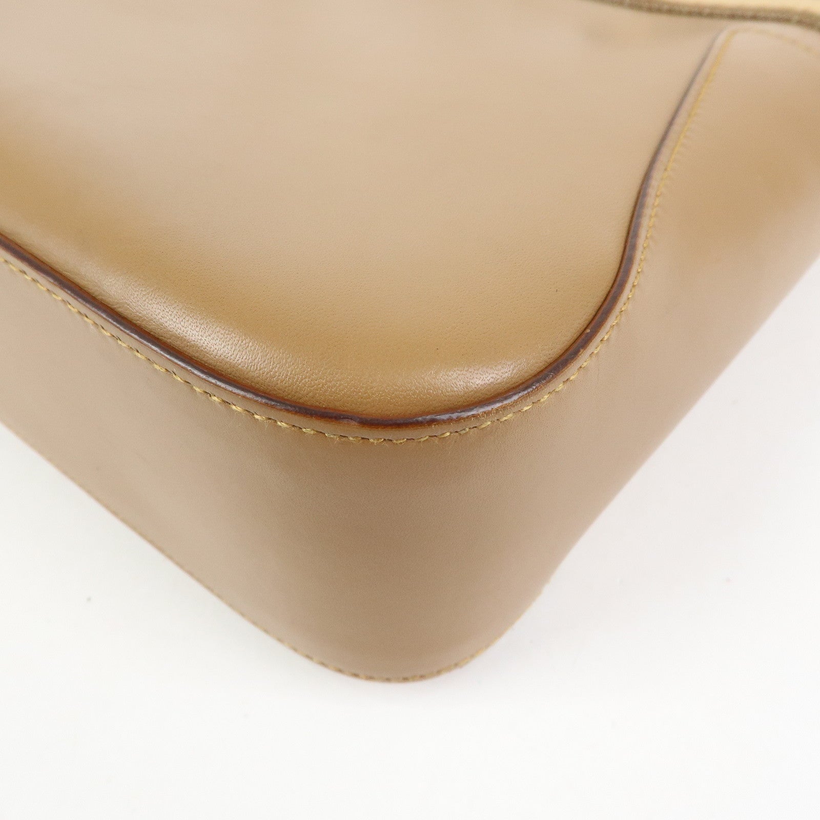 GUCCI Sherry Leather Tote Bag Shoulder Bag Beige 002.1135