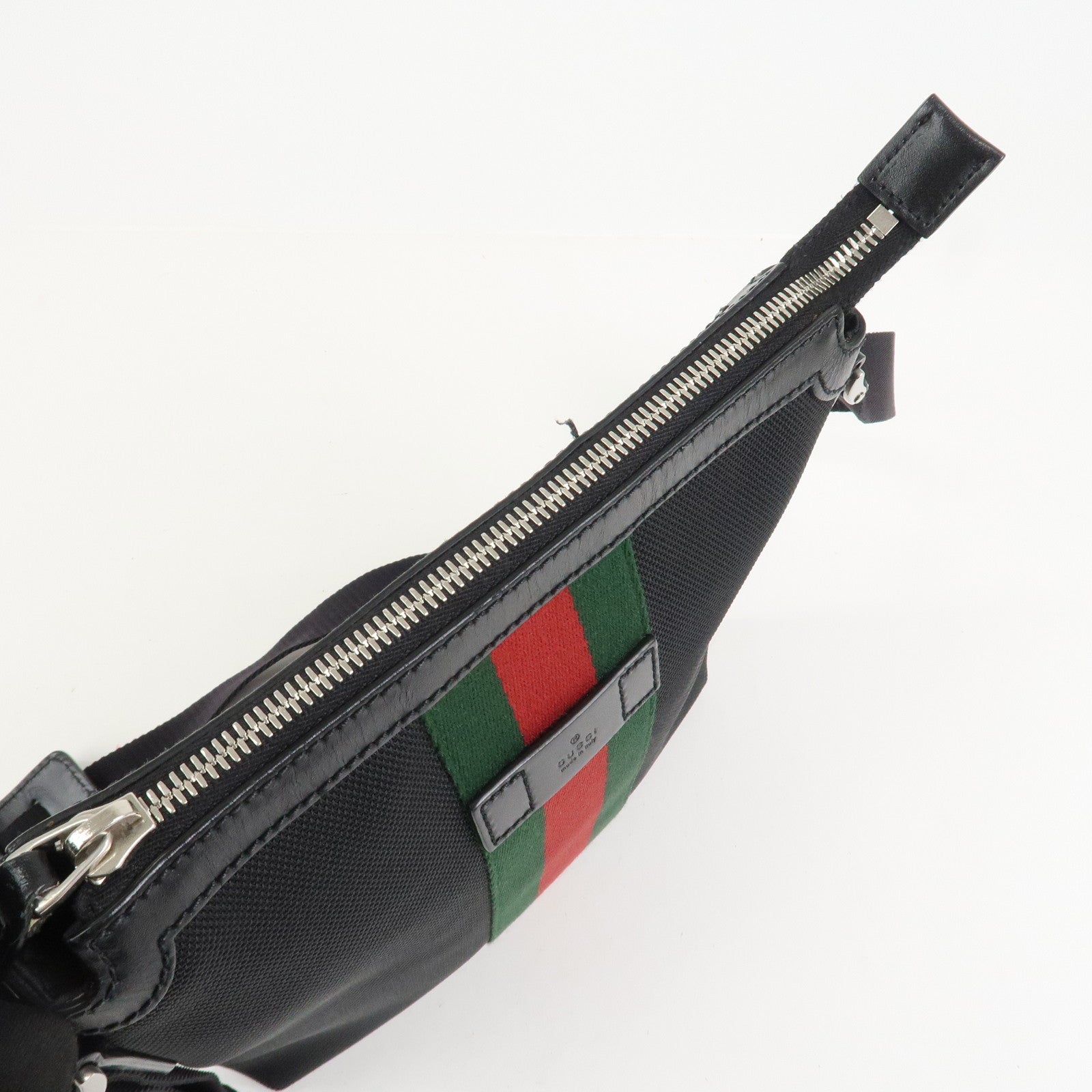 GUCCI Sherry Canvas Leather Shoulder Bag Crossbody Bag Black 631195