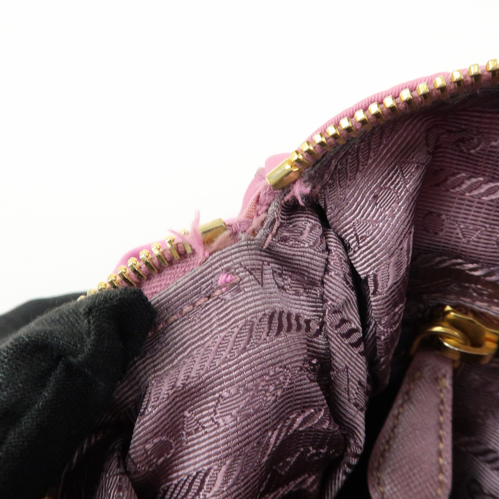 PRADA Nylon Saffiano Leather Shoulder Bag Crossbody Bag Purple