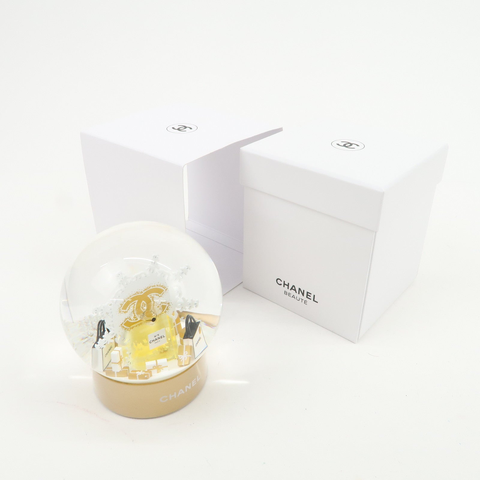 CHANEL Snow Globe Snow Dome 2024 Christmas Novelty Gold