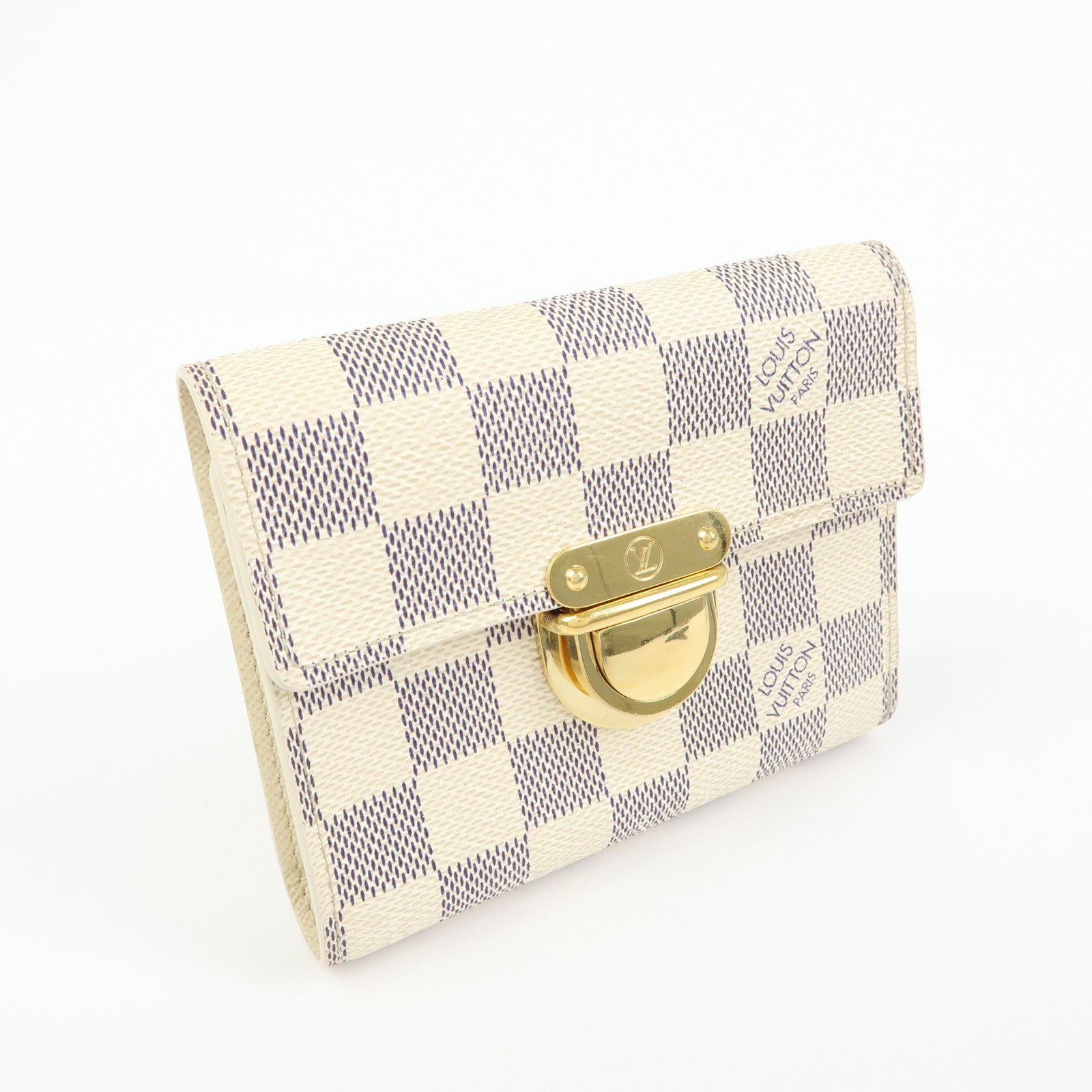 Louis Vuitton Damier Azur Compact Wallet Portefeuille Koala N60013