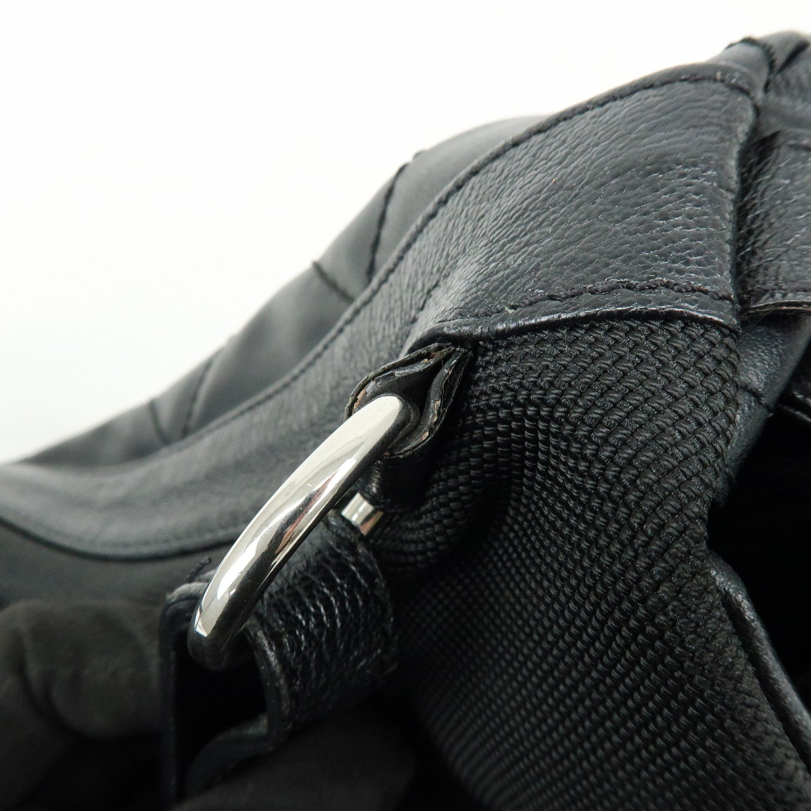 CHANEL Paris Biarritz PVC Coated Canvas Leather Shoulder Bag Black