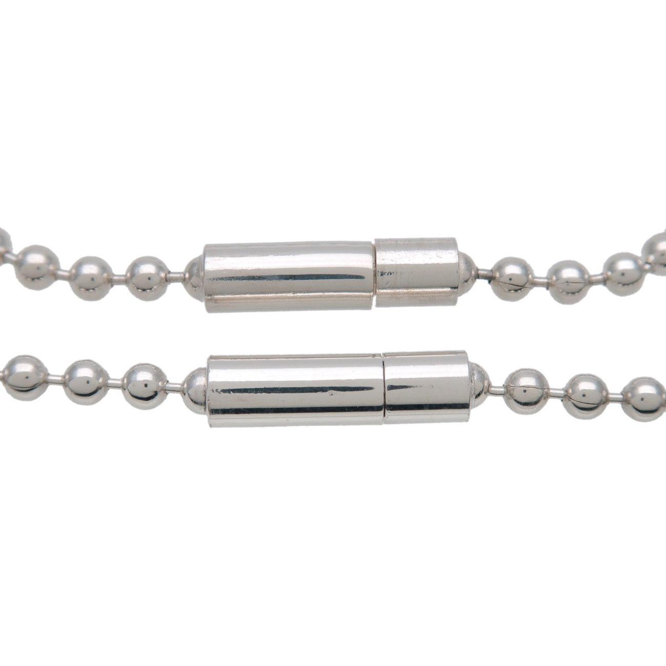 GUCCI Dog Tag Ball Chain Necklace SV925 Silver