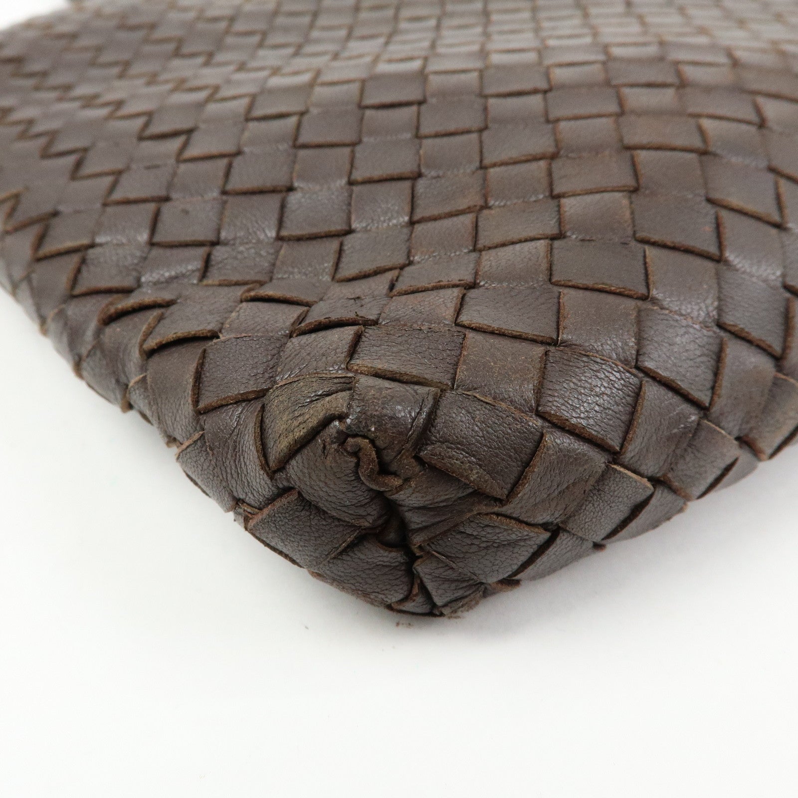 BOTTEGA VENETA Intrecciato Leather Shoulder Bag Brown 179330