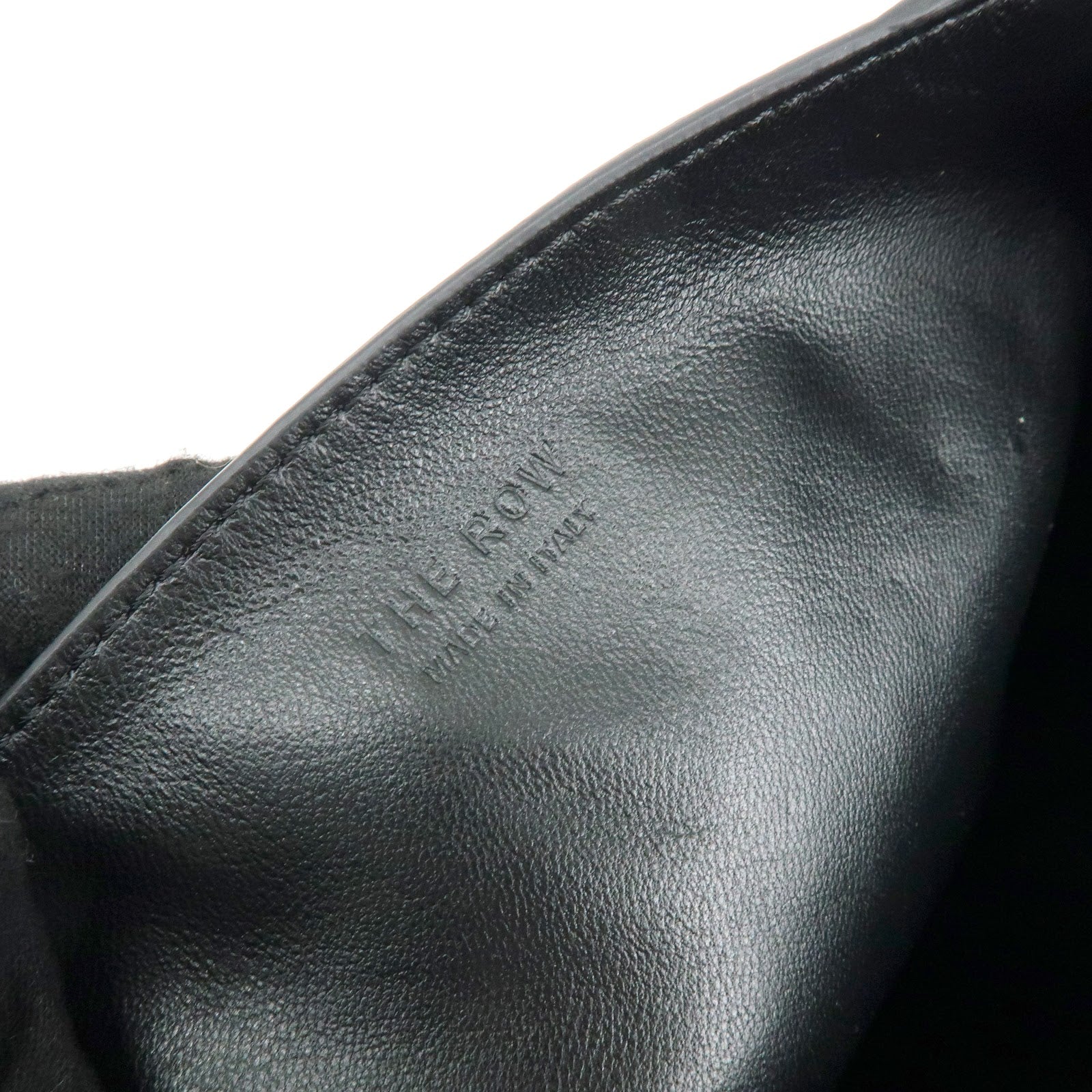 THE ROW To Go Tote Large Lamb Skin Leather Tote Shoulder Bag Black