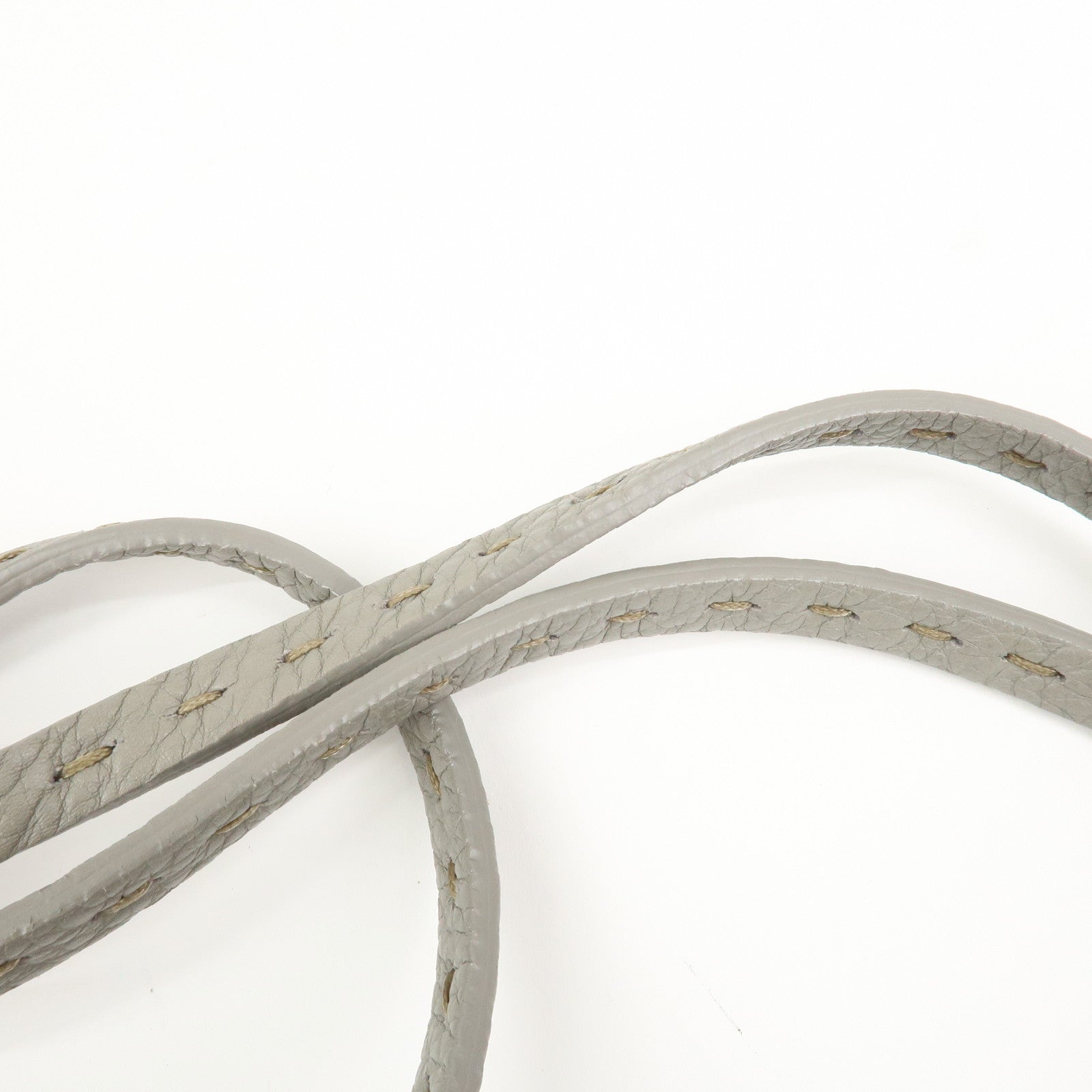 FENDI Selleria Carla Leather Tote Bag Shoulder Bag Gray 8BH257