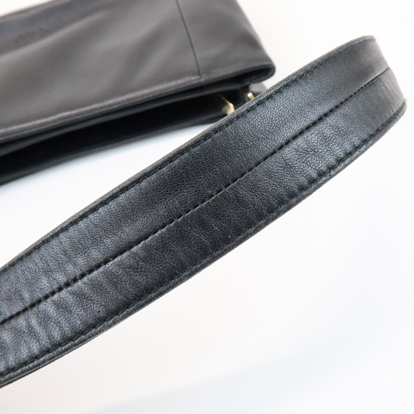 LOEWE Anagram Logo Nappa Leather Chain Shoulder Bag Hand Bag Black