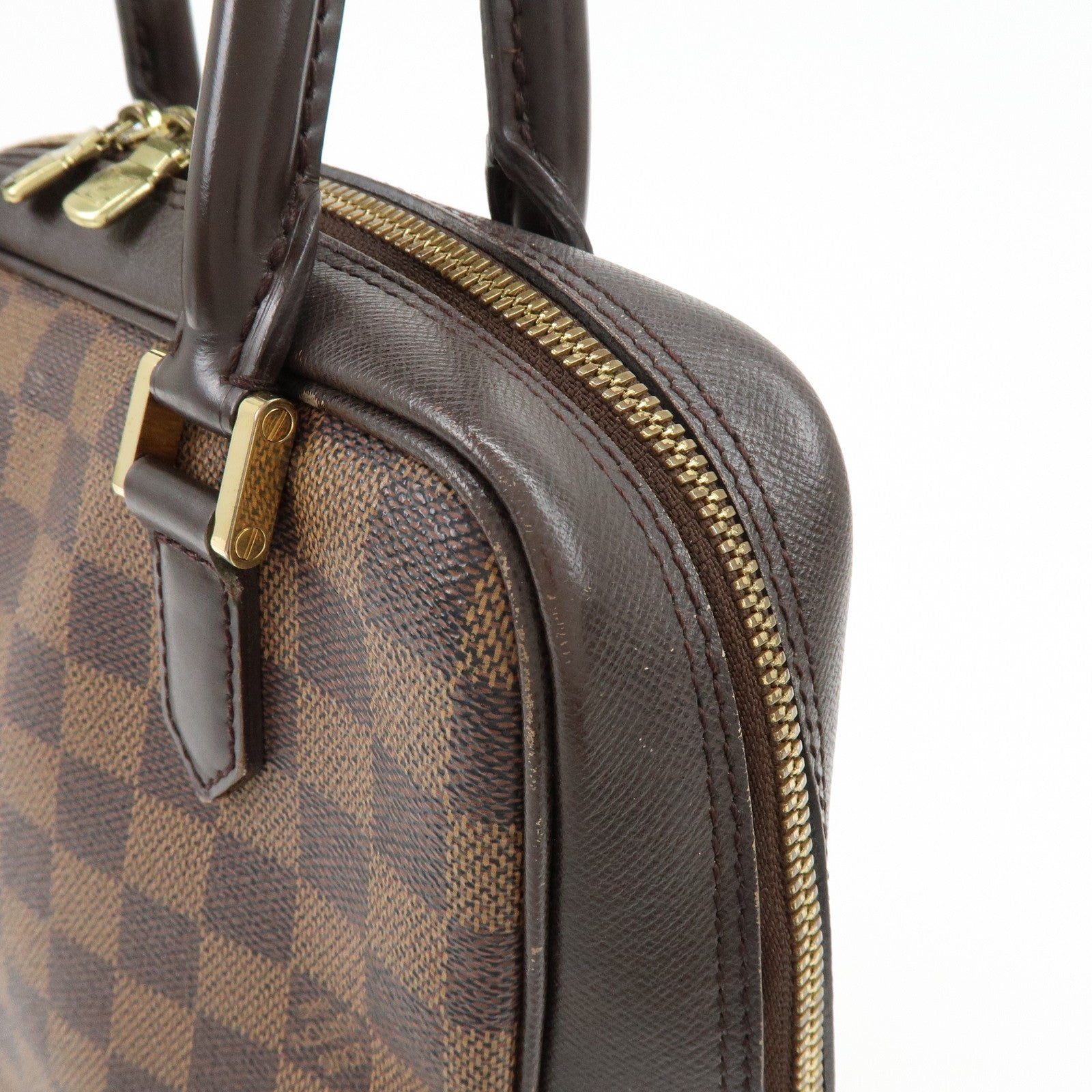 Louis Vuitton Damier Ebene Canvas Leather Brera Hand Bag N51150