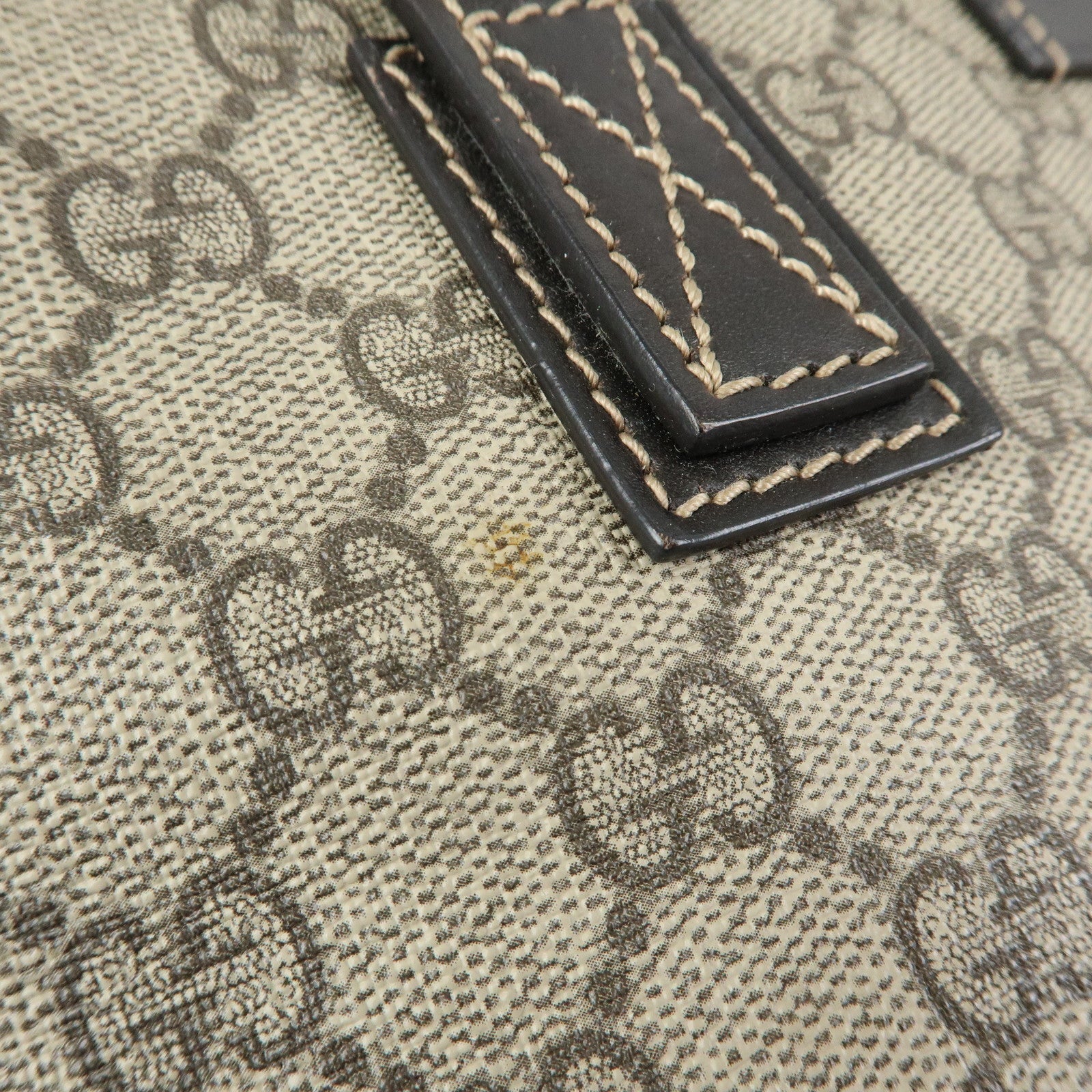GUCCI GG Supreme Leather Tote Bag Shoulder Bag Beige Brown 211138