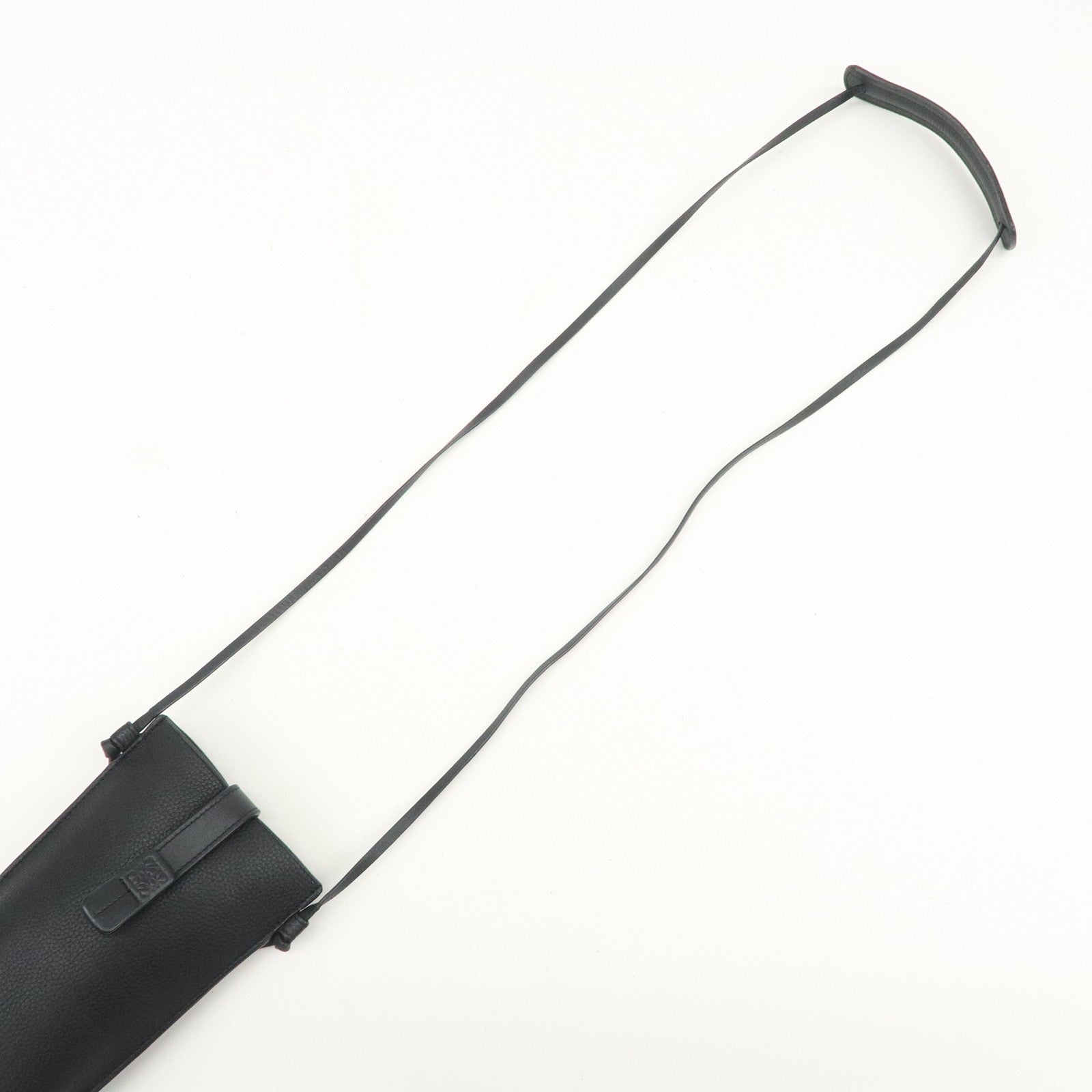 LOEWE Anagram Logo Calf Leather Shoulder Bag Crossbody Bag Black