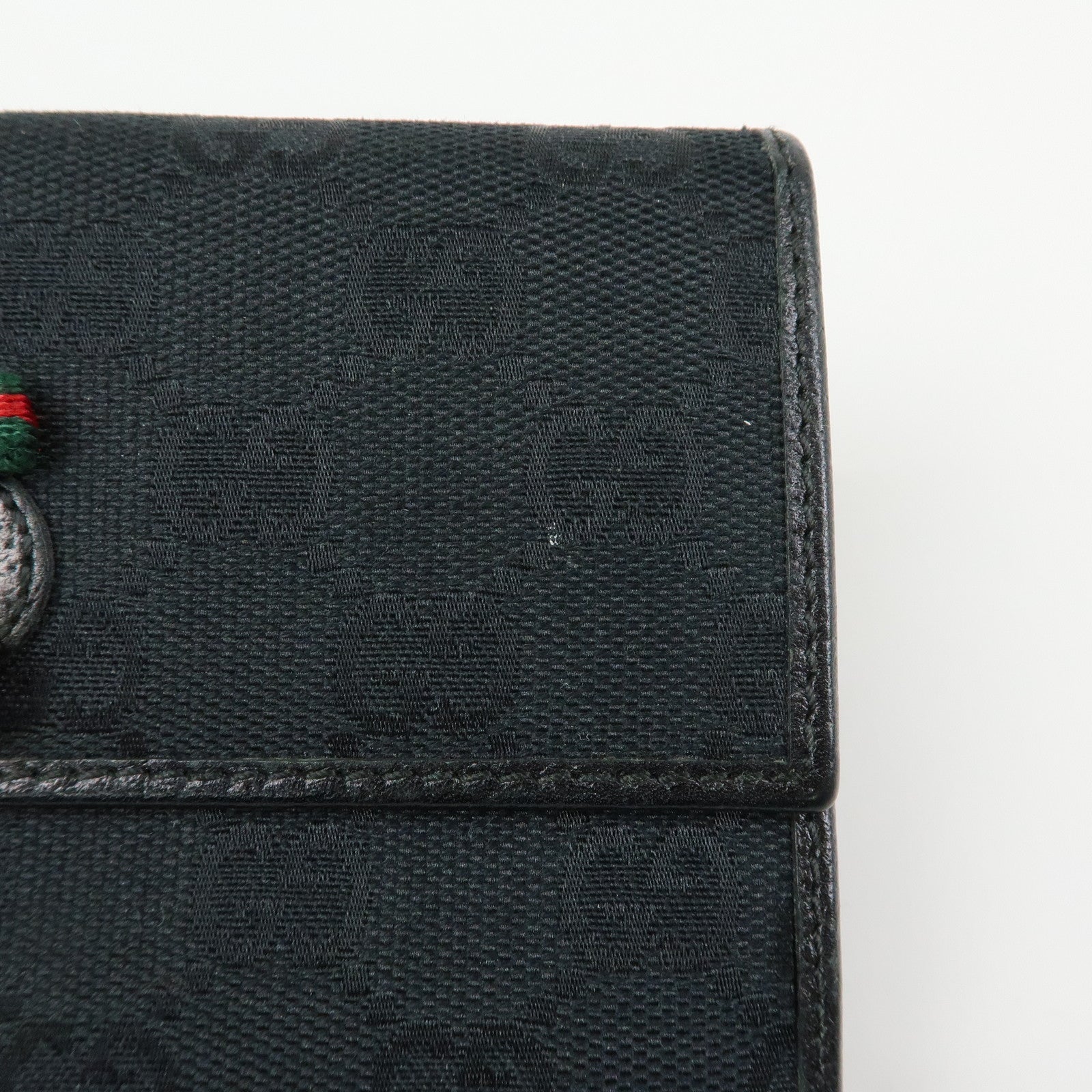 GUCCI  Princy GG Canvas Leather Long Wallet Black 167468