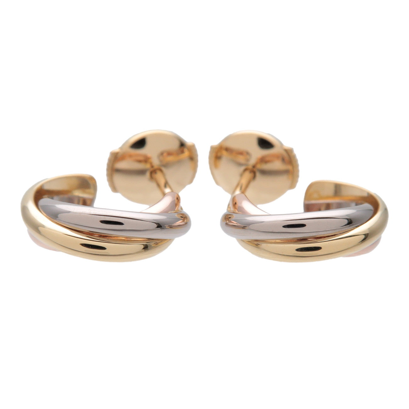 Cartier Trinity Mini Earrings 750 White Gold Rose Gold Yellow Gold
