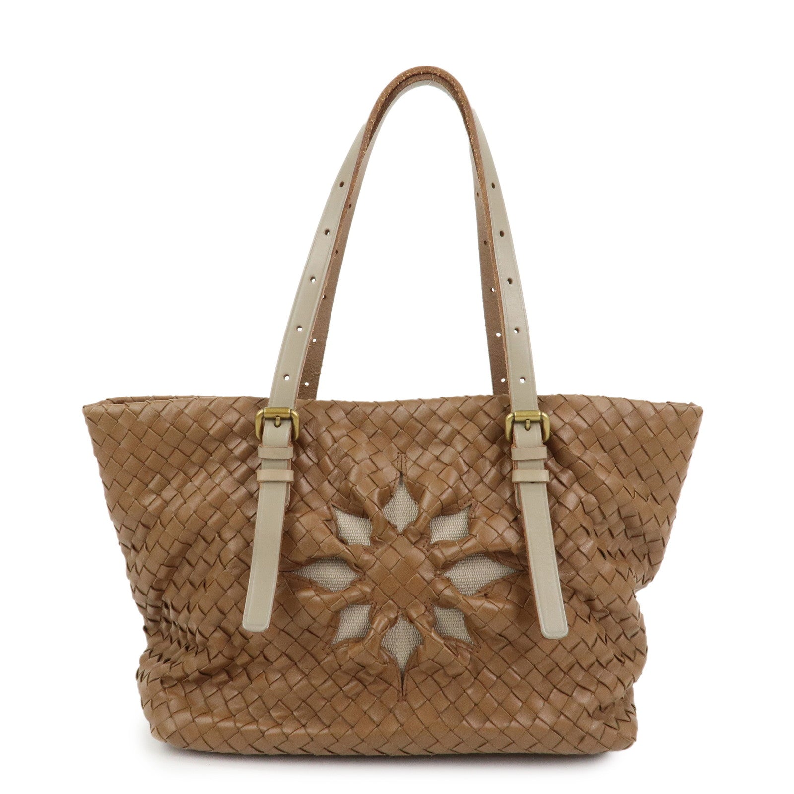 BOTTEGA VENETA Intrecciato Leather Tote Bag Shoulder Bag Brown