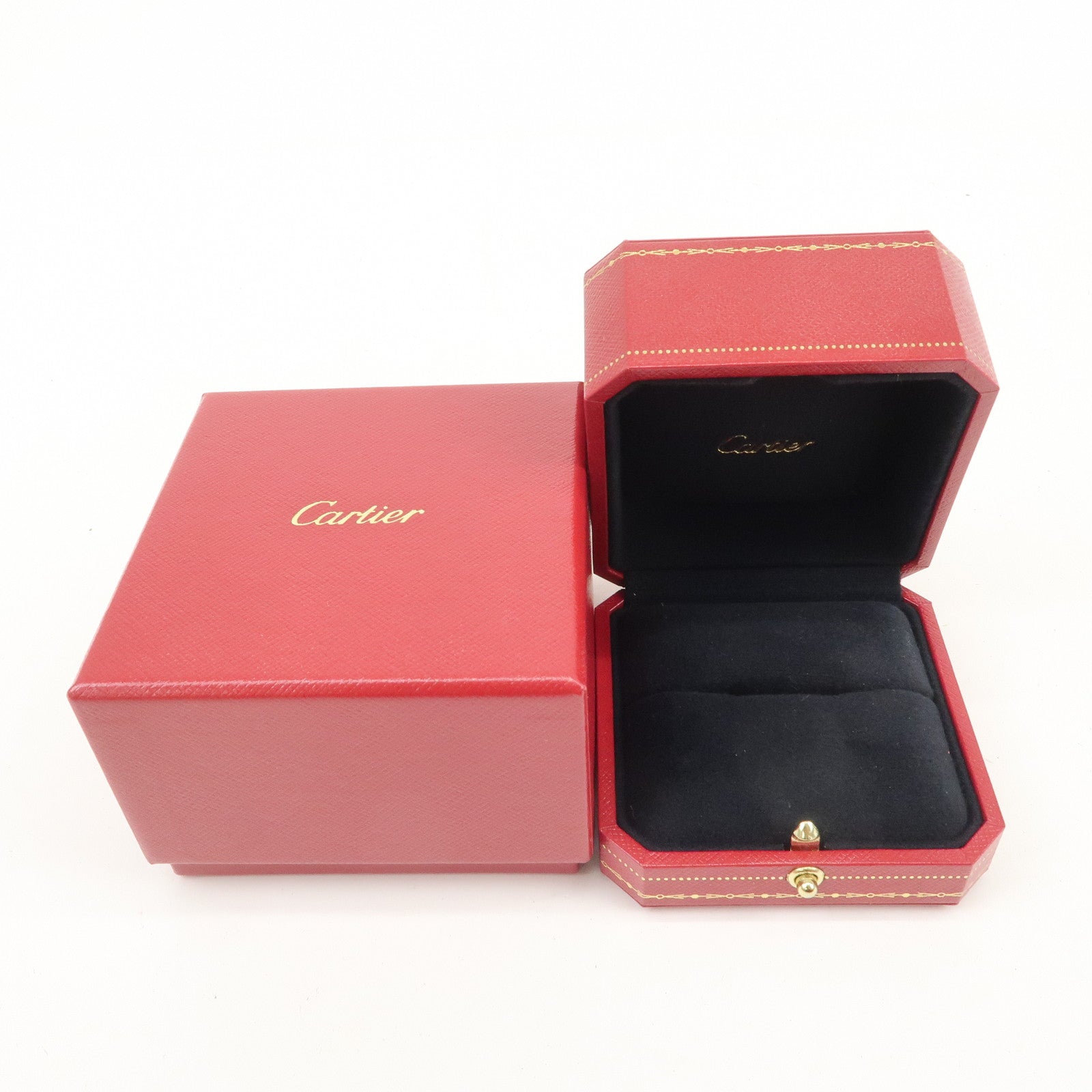 Cartier Set of 2 Jewelry Boxes Ring Boxes Red Gold