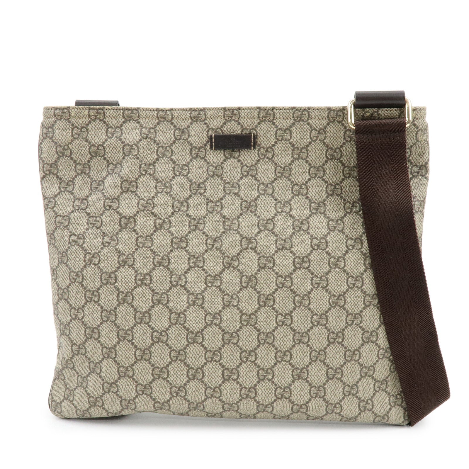 GUCCI GG Supreme Leather Shoulder Bag Crossbody Bag Beige 201446