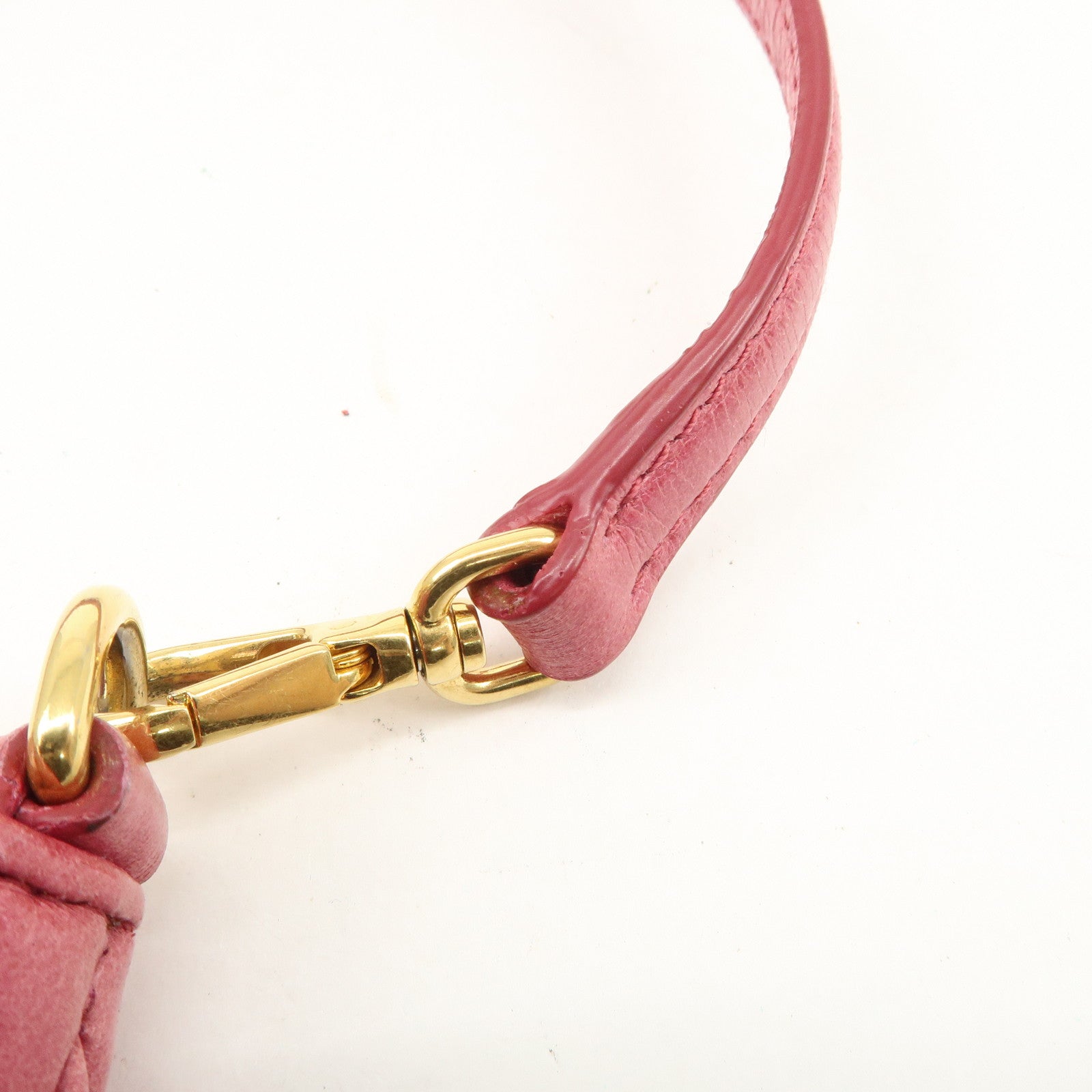 MIUMIU  Leather 2Way Shoulder Crossbody Bag Clutch Bag Pink Used