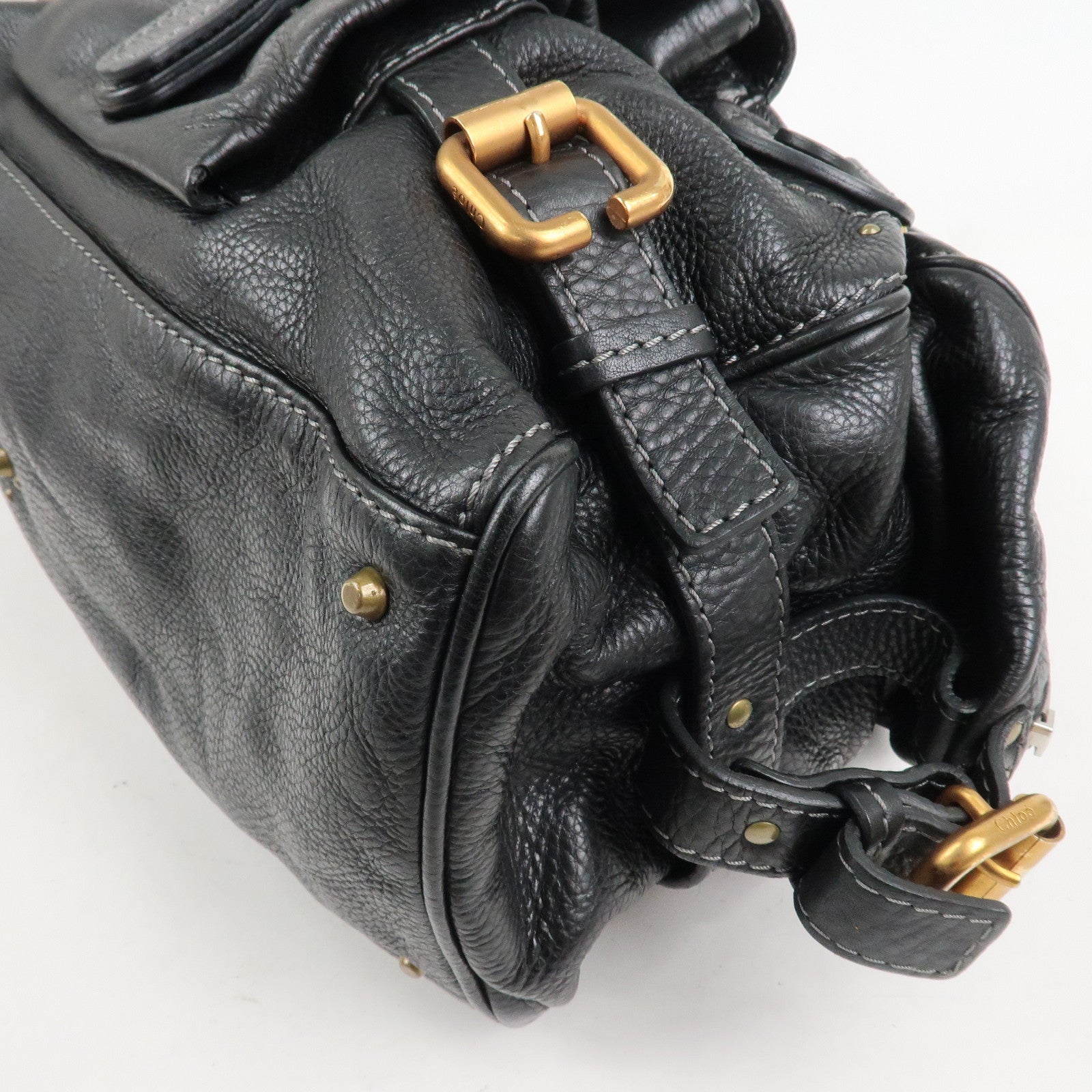 Chloe Paddington Leather Hand Bag Shoulder Bag Black