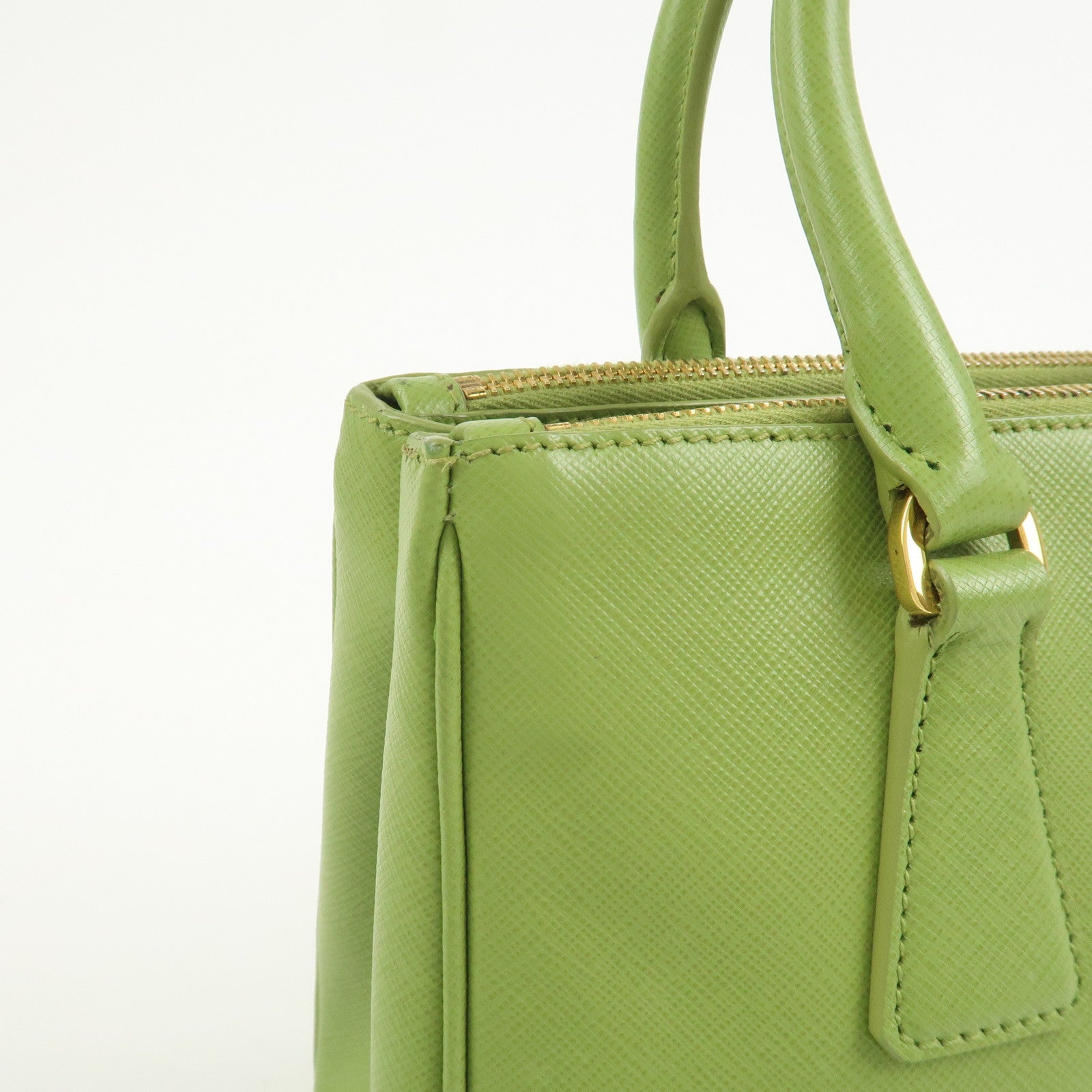 PRADA Galleria 2WAY Bag Hand Bag Shoulder Bag Light Green BN2316