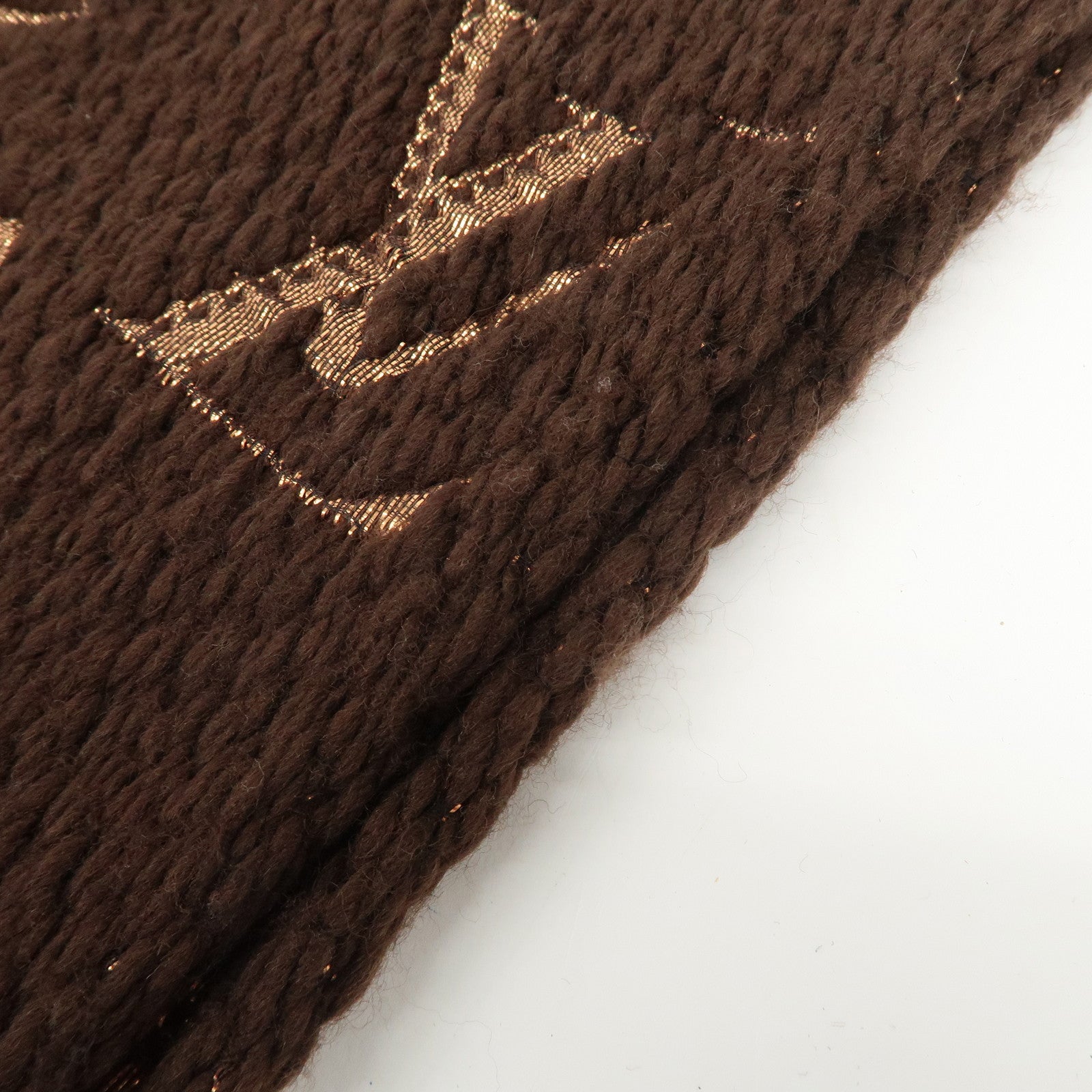 Louis Vuitton Echarpe Logomania Shine Wool Silk Scarf Brown M71383