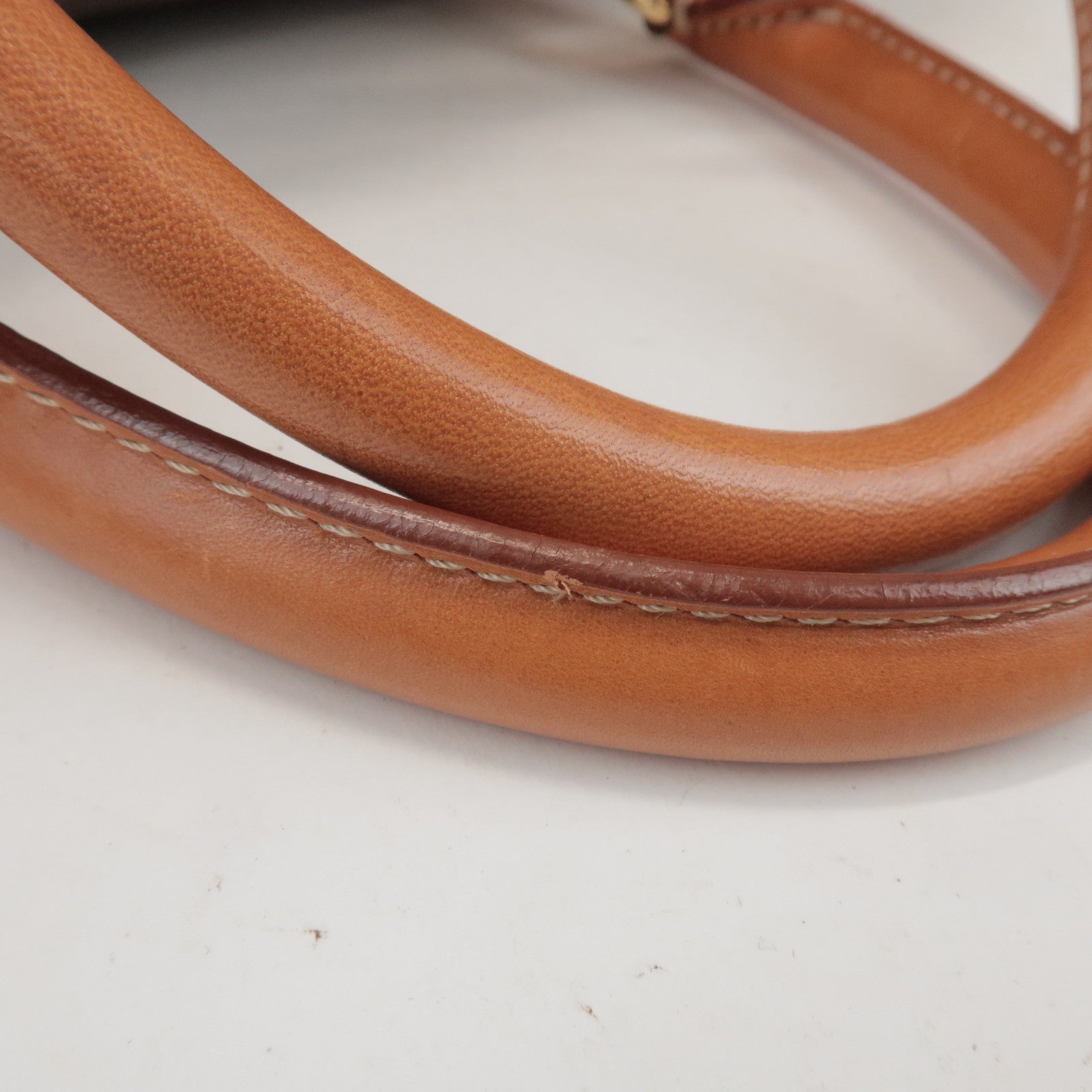 CELINE Macadam PVC Leather 2Way Boston Bag Hand Shoulder Bag Brown