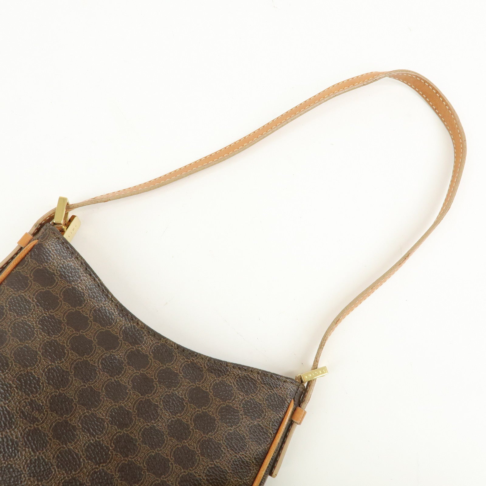 CELINE Macadam PVC Leather Shoulder Bag Hand Bag Brown