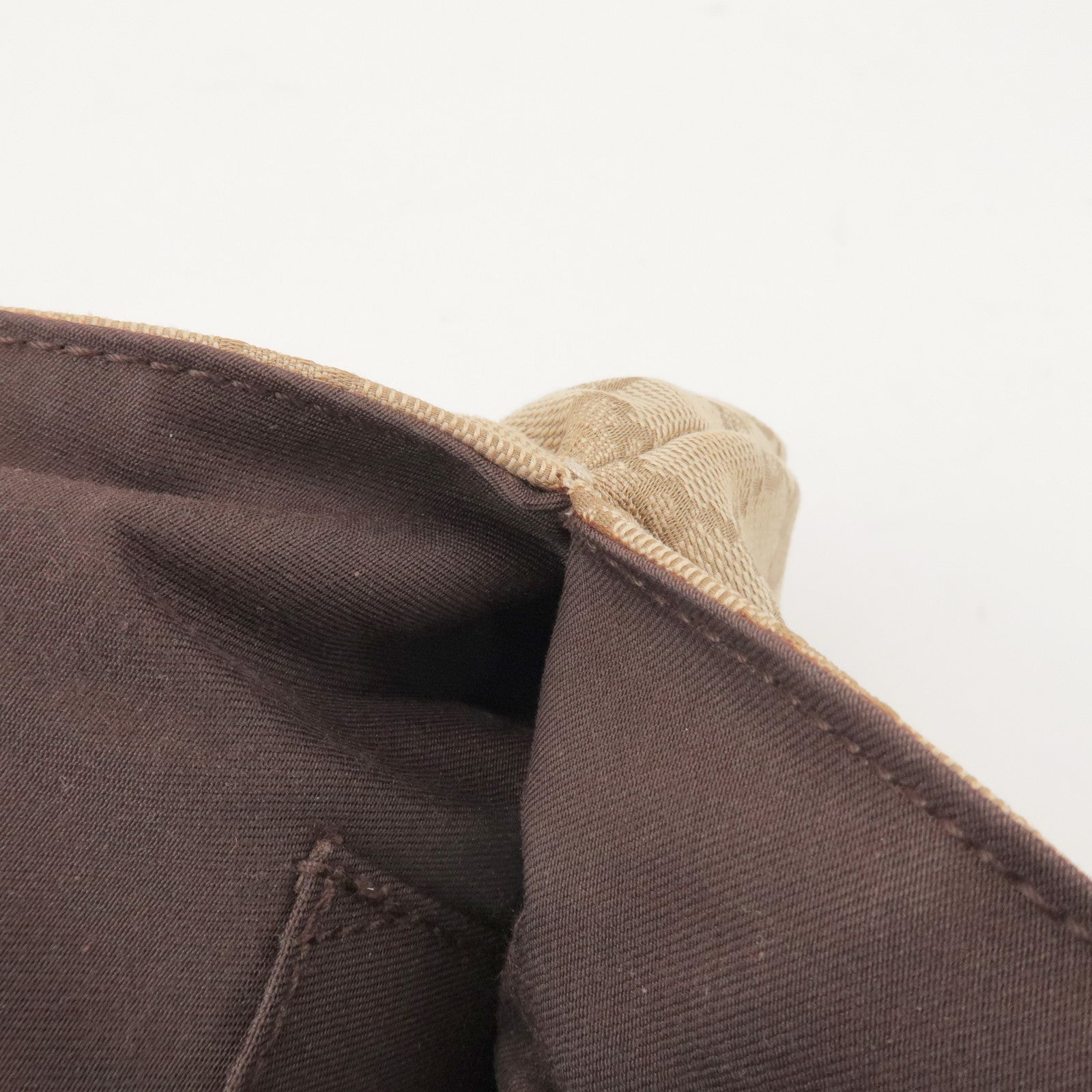 GUCCI Bamboo GG Canvas Leather Hand Bag Beige 124297