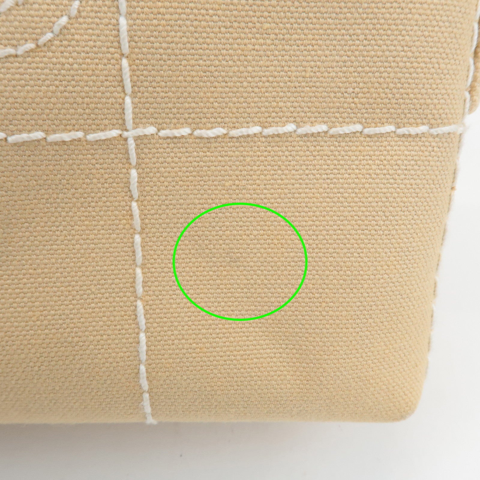 CHANEL Wild Stich Canvas Shoulder Bag Hand Bag Beige