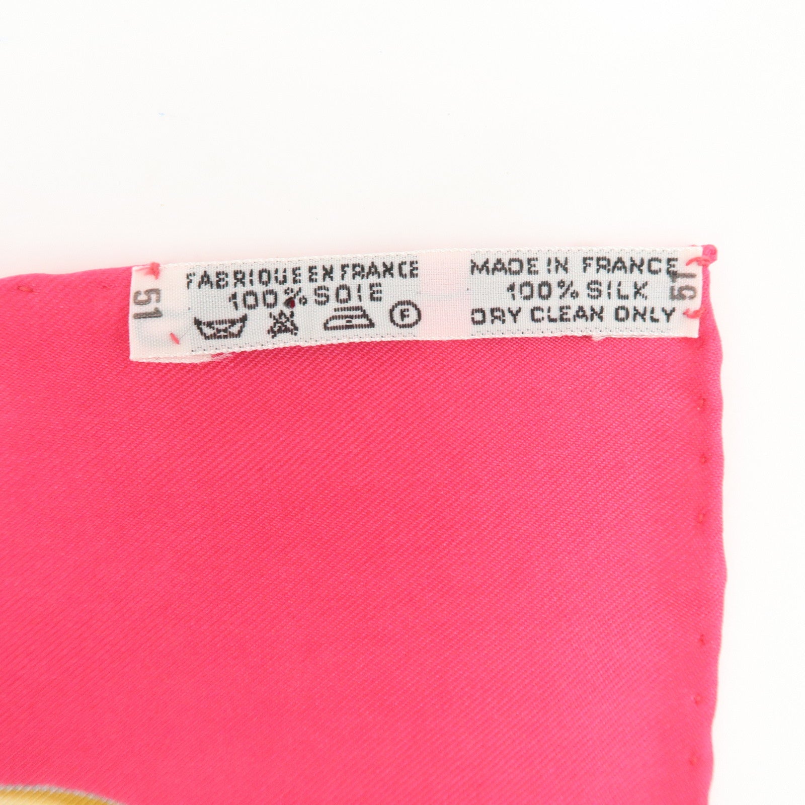 HERMES Carre 90 Silk 100% Caty Scarf Pink Multi Color