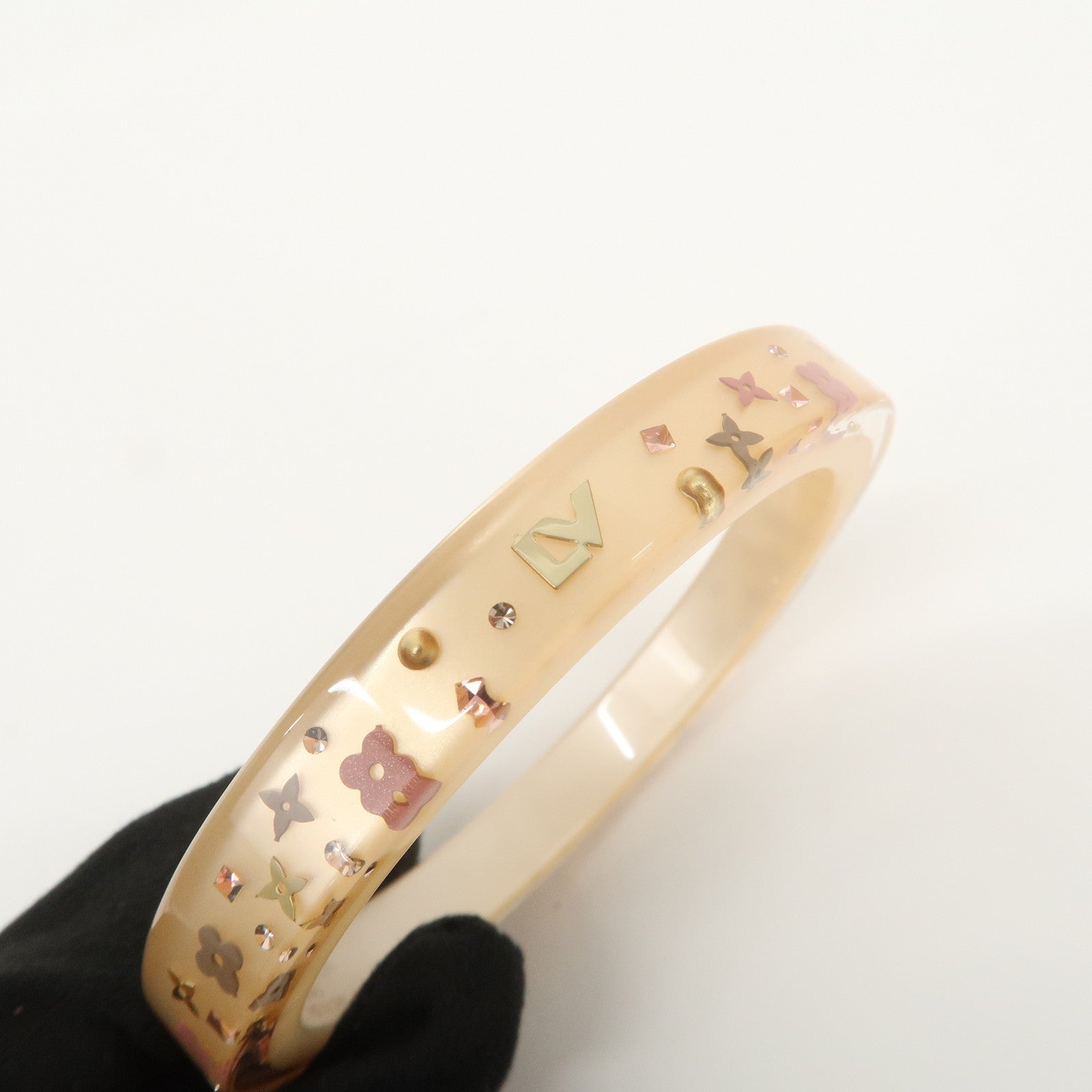 Louis Vuitton Inclusion Bracelet Bangle M Clear Pink Beige M67090