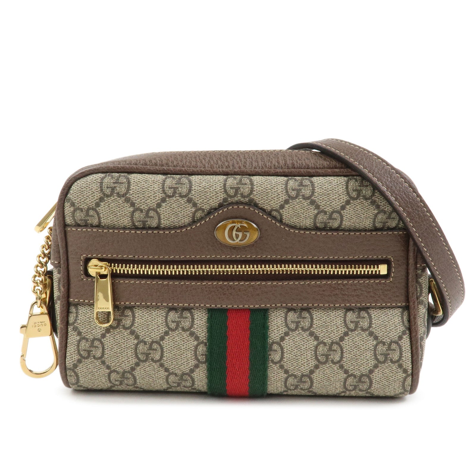 GUCCI Ophidia Sherry GG Supreme PVC Shoulder Bag Beige