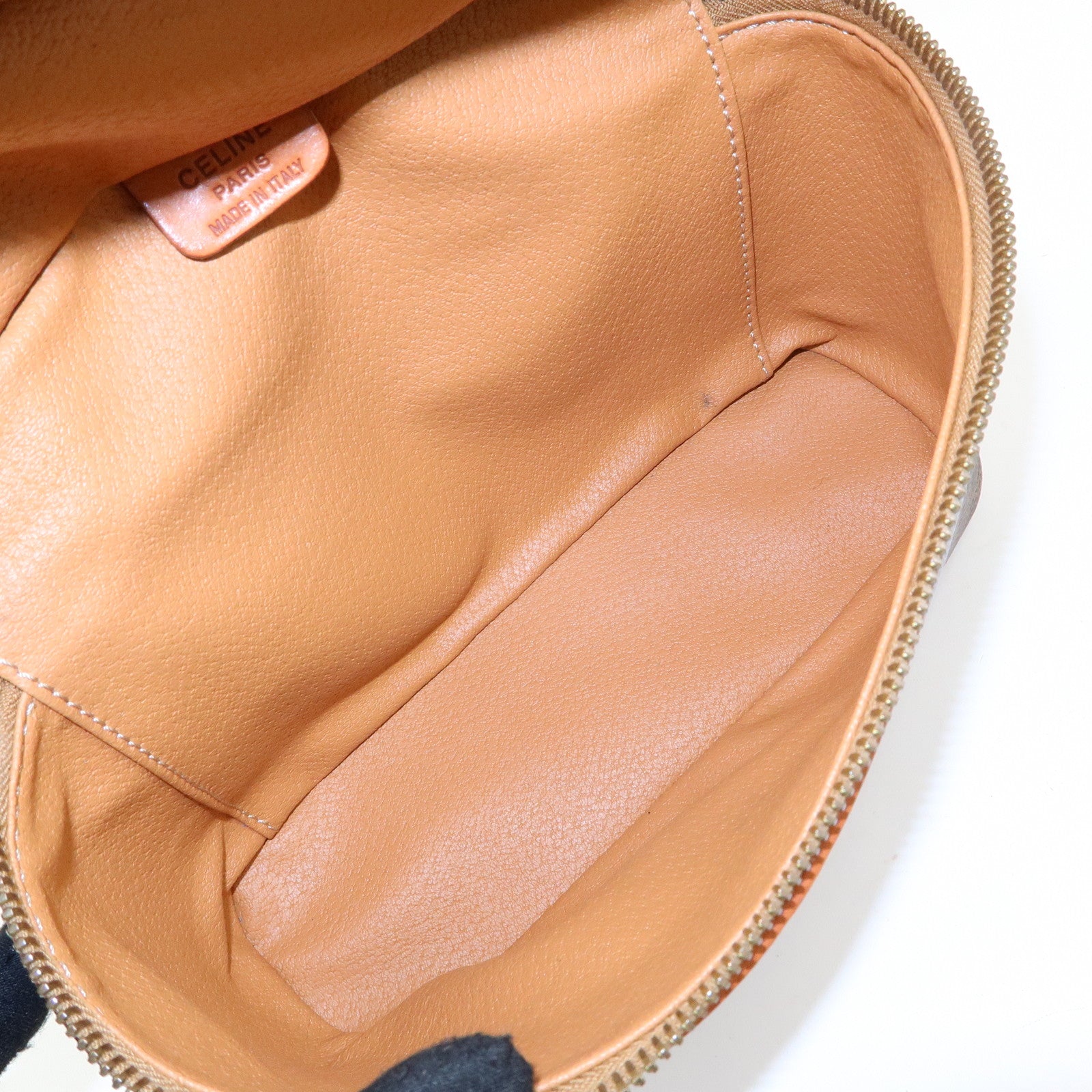 CELINE Macadam PVC Leather Hand Bag Vanity Bag Brown