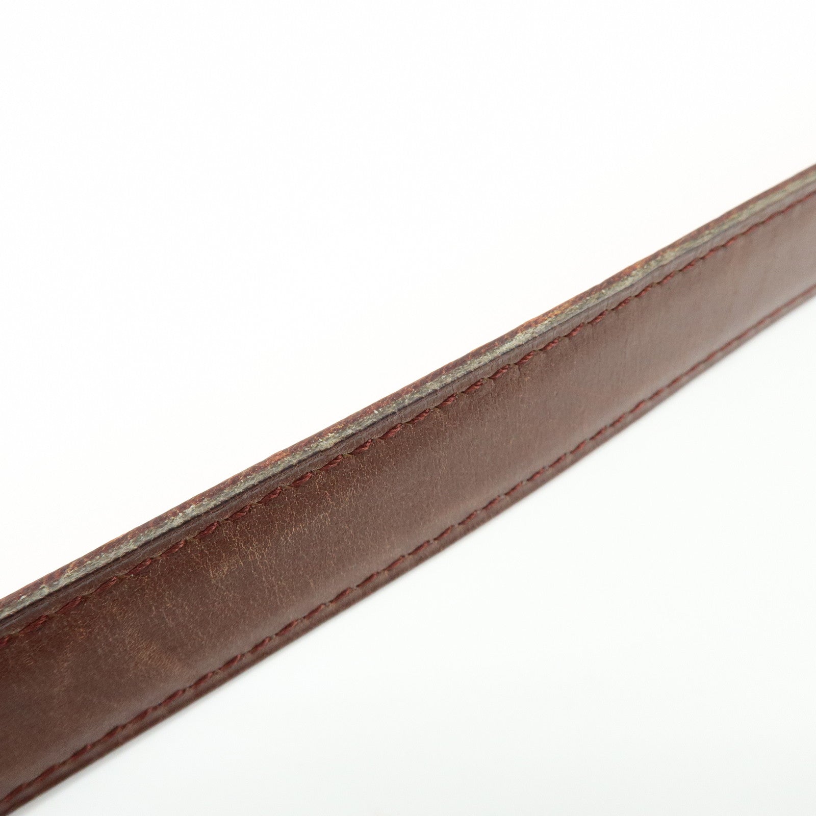 HERMES Leather H Buckle □B Stamped Reversible Constance Belt Brown