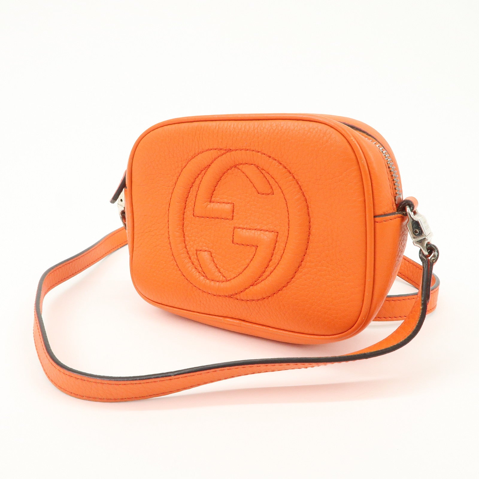GUCCI SOHO Childrens Leather Mini Shoulder Bag Orange 355202
