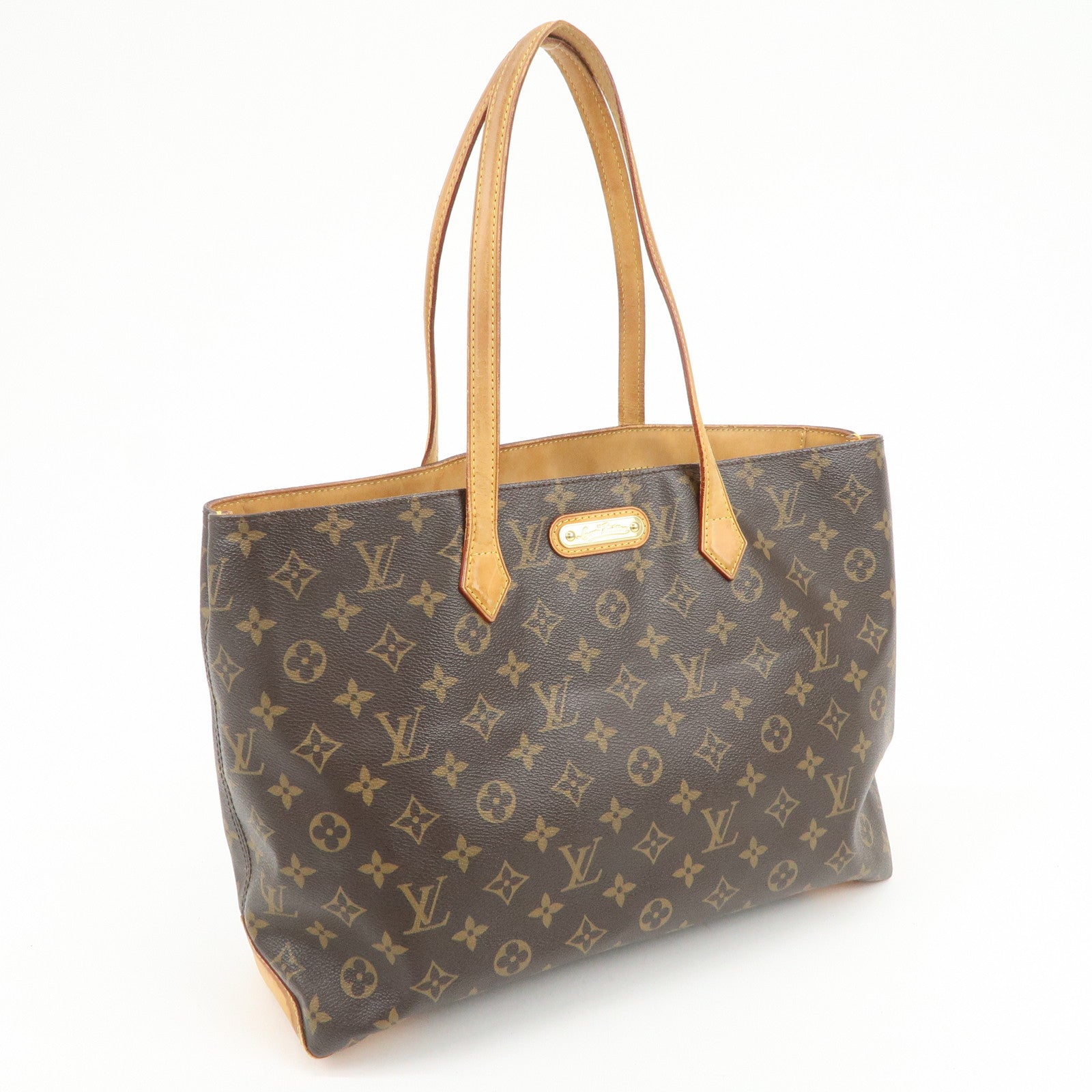 Louis Vuitton Monogram Wilshire MM Tote Bag Brown M45644