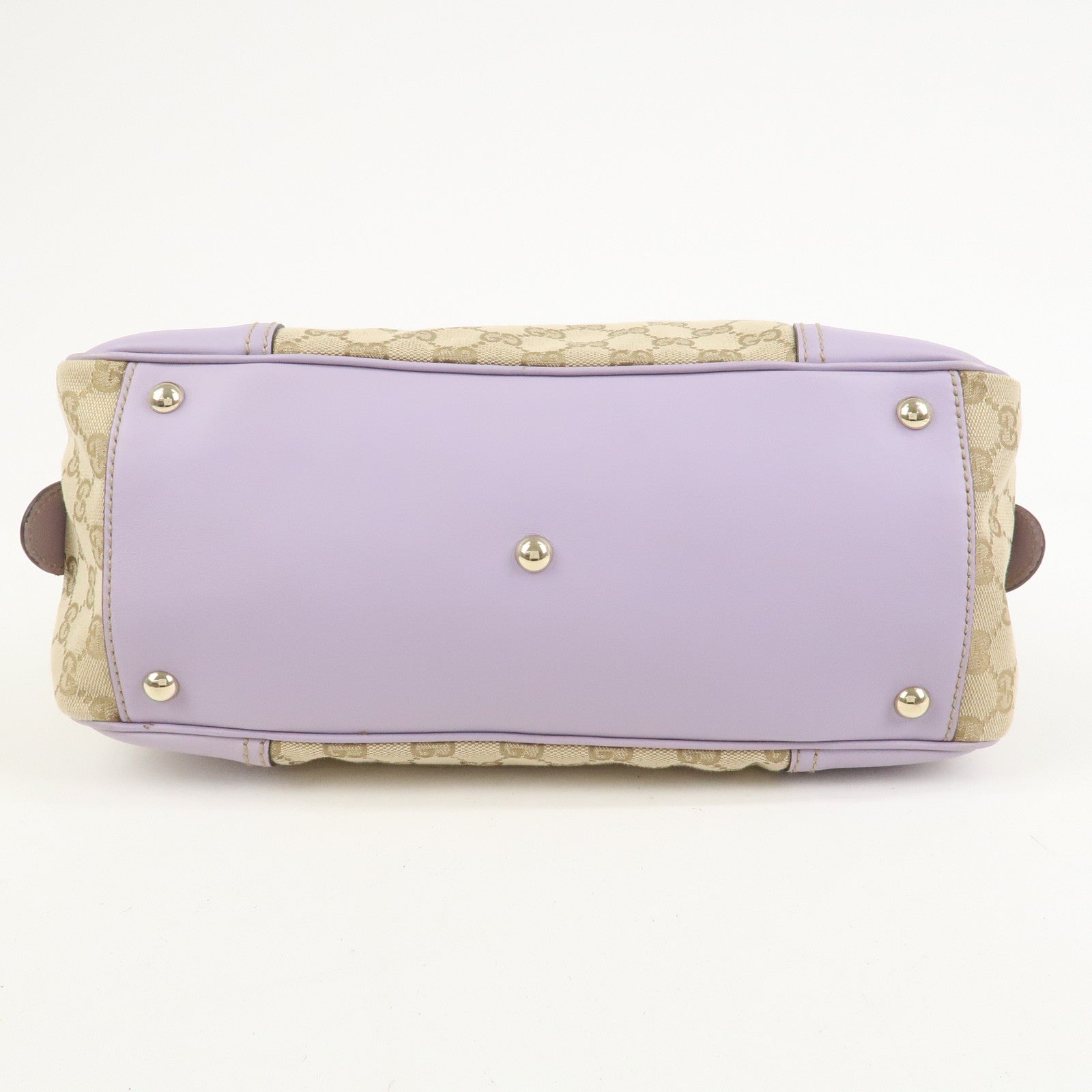 GUCCI Princy GG Canvas Leather Boston Bag Hand Bag Beige 161720