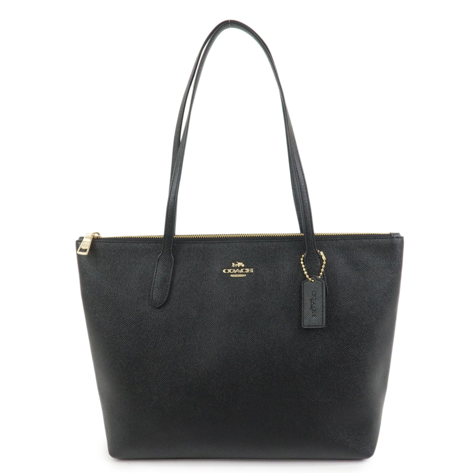 COACH Leather Tote Bag Shoulder Bag Black