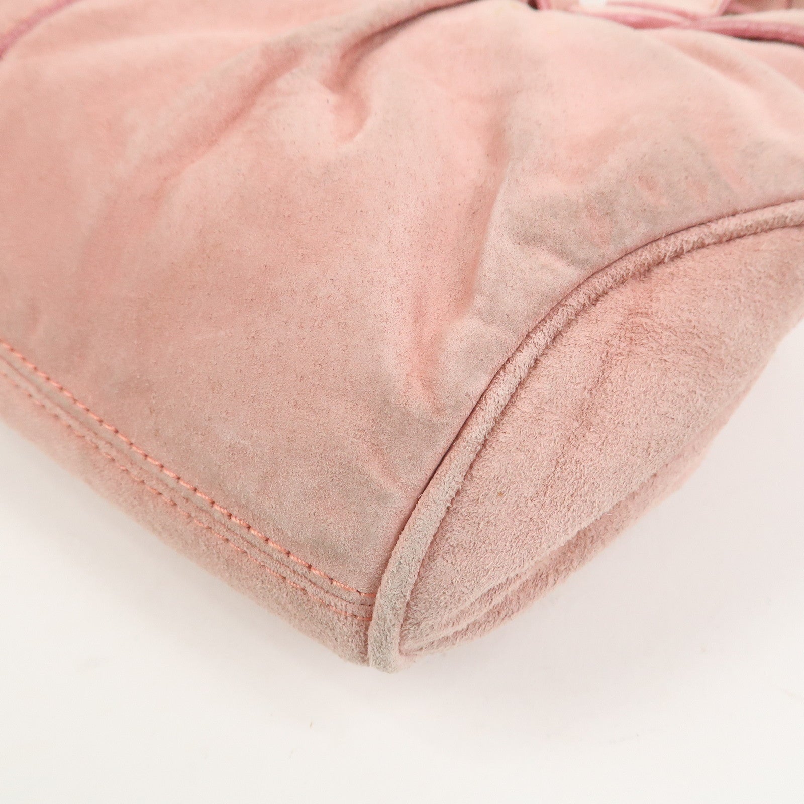 LOEWE Anagram Suede Shoulder Bag Hand Bag Pink