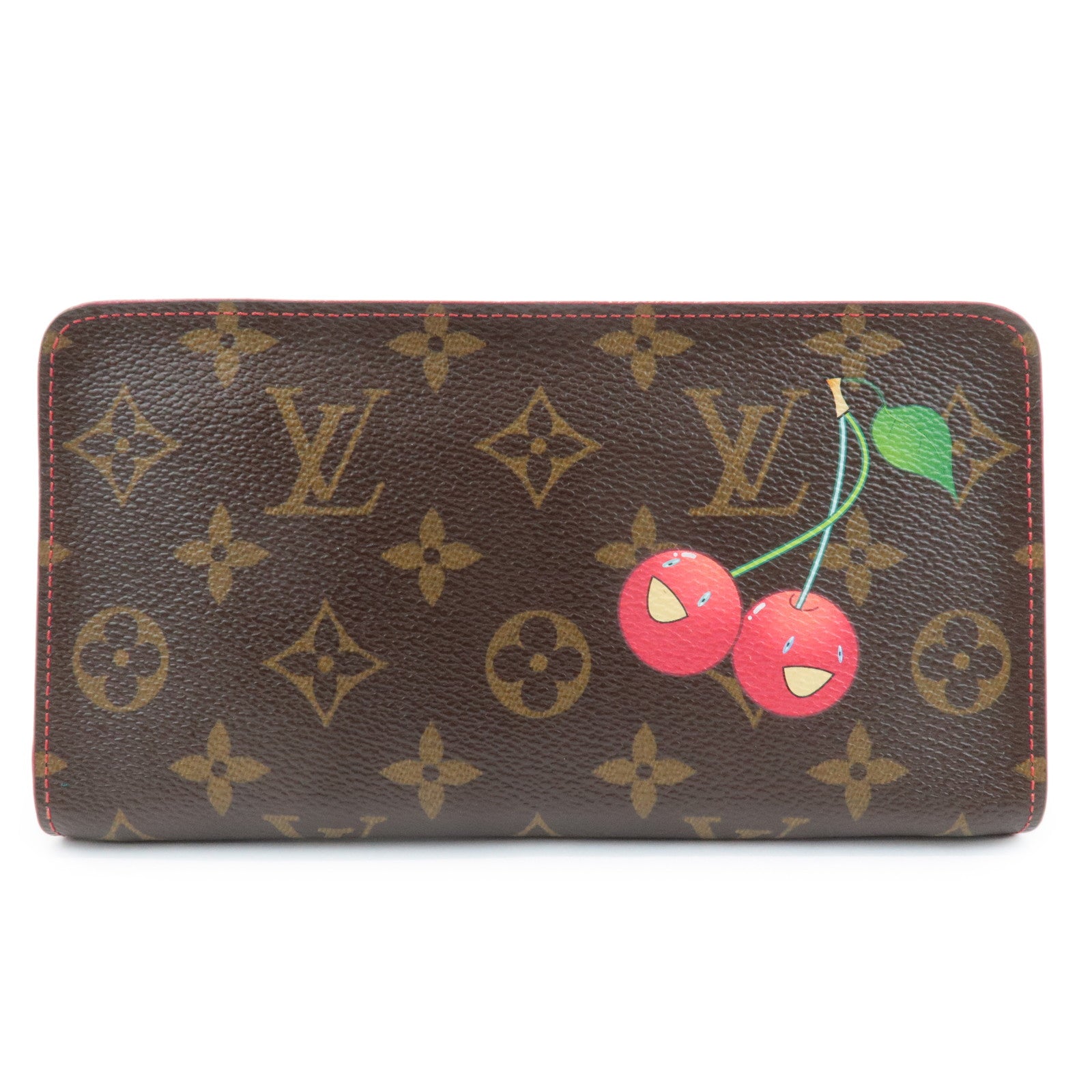 Louis Vuitton Monogram Cherry Porte Monnaie Zip Round Zippy Wallet M95006 Used