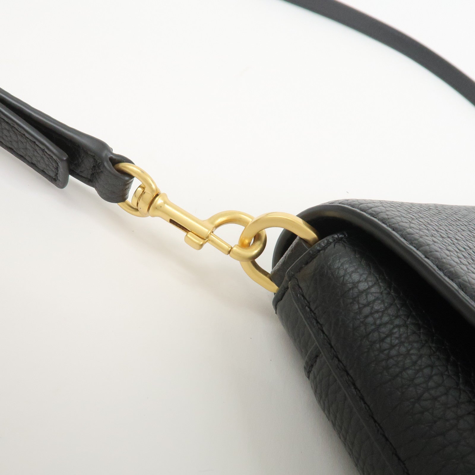 TORY BURCH Logo Leather Shoulder Bag Black