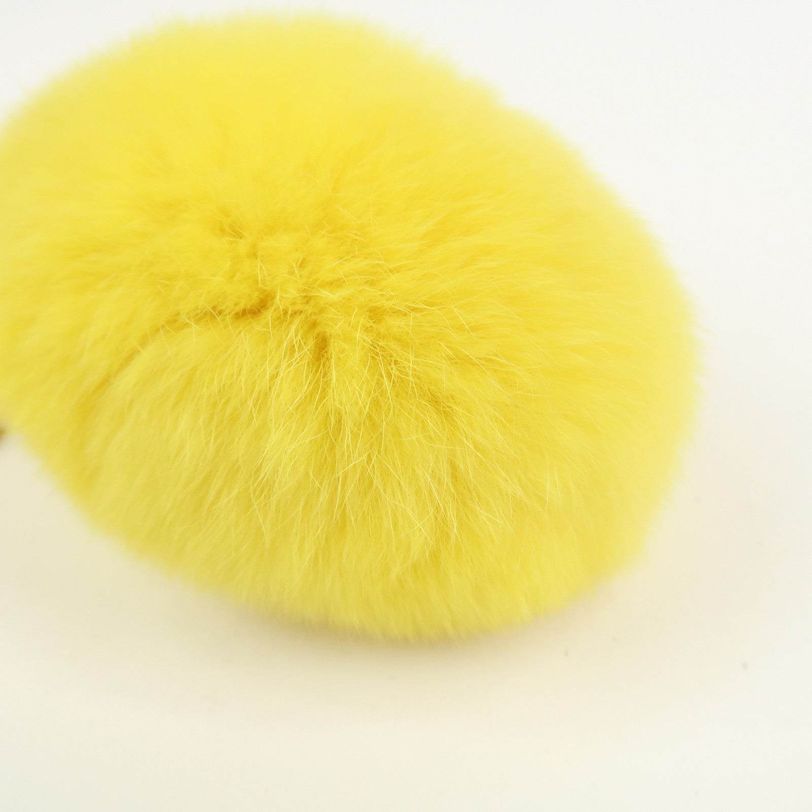 Dolce&Gabbana Citrus Fur Leather Bag Charm Key Holder Yellow
