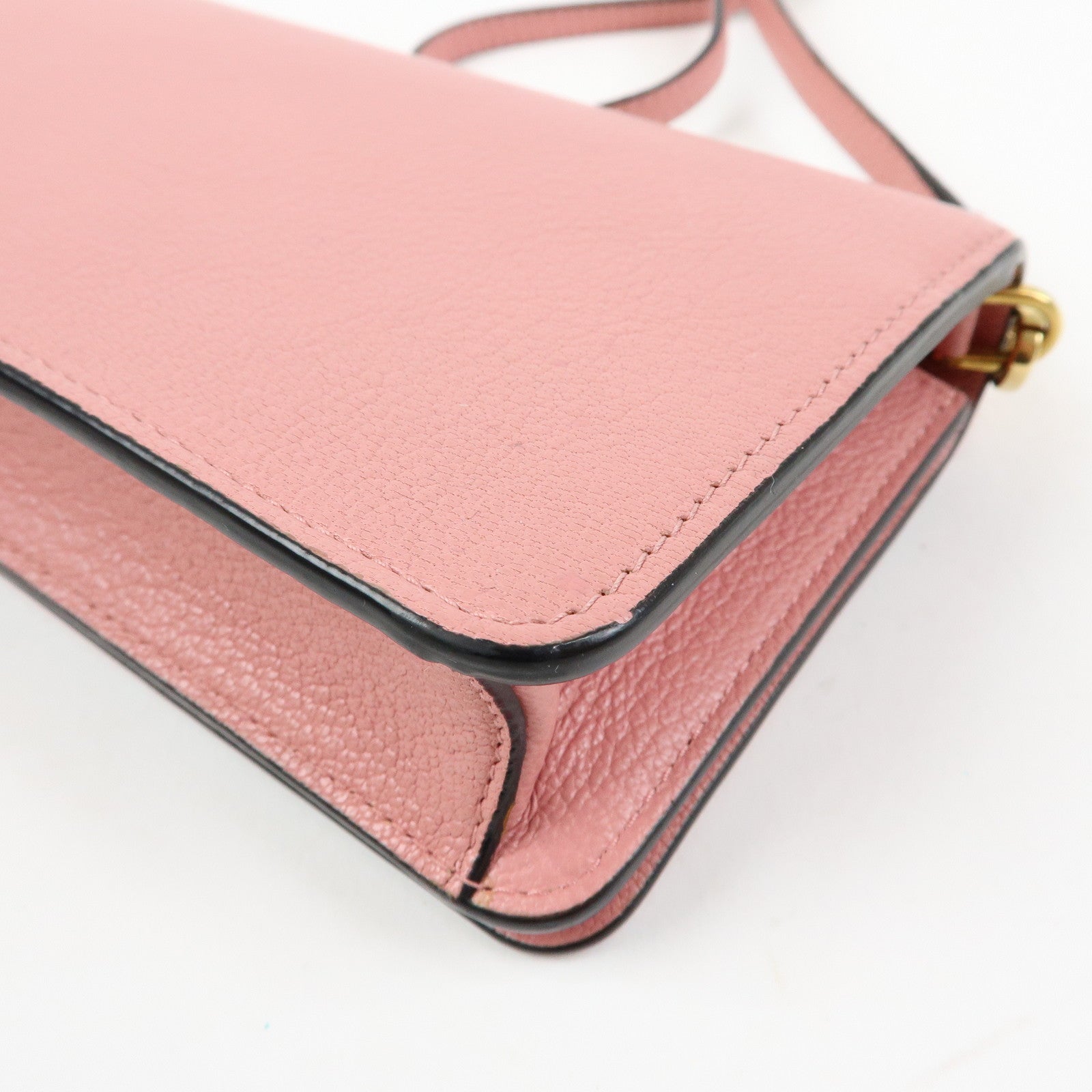 MIU MIU Madras Leather 2Way Clutch Bag Shoulder Bag Pink 5ZH044
