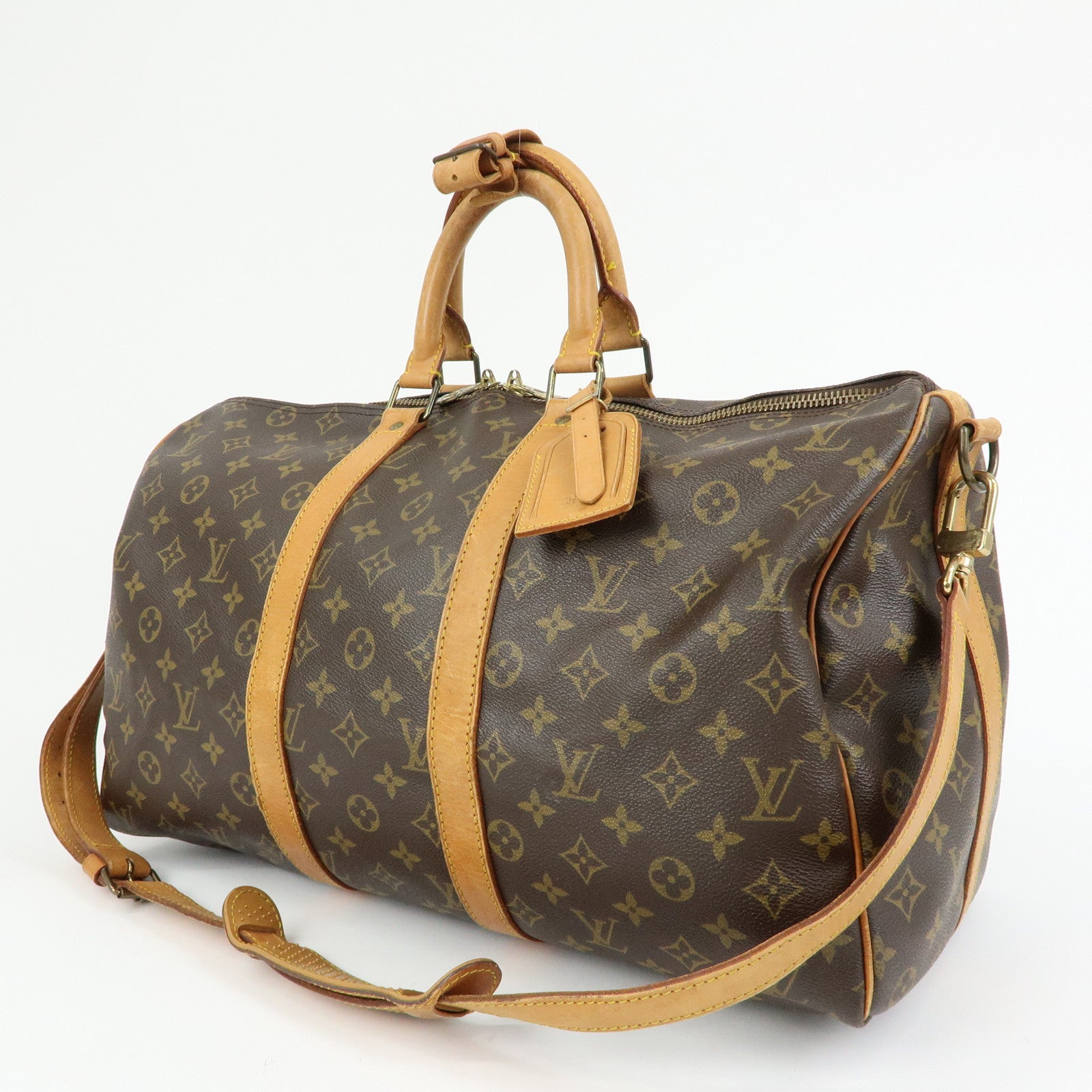 Louis Vuitton Monogram Keep All Bandouliere 45 Boston Bag M41418
