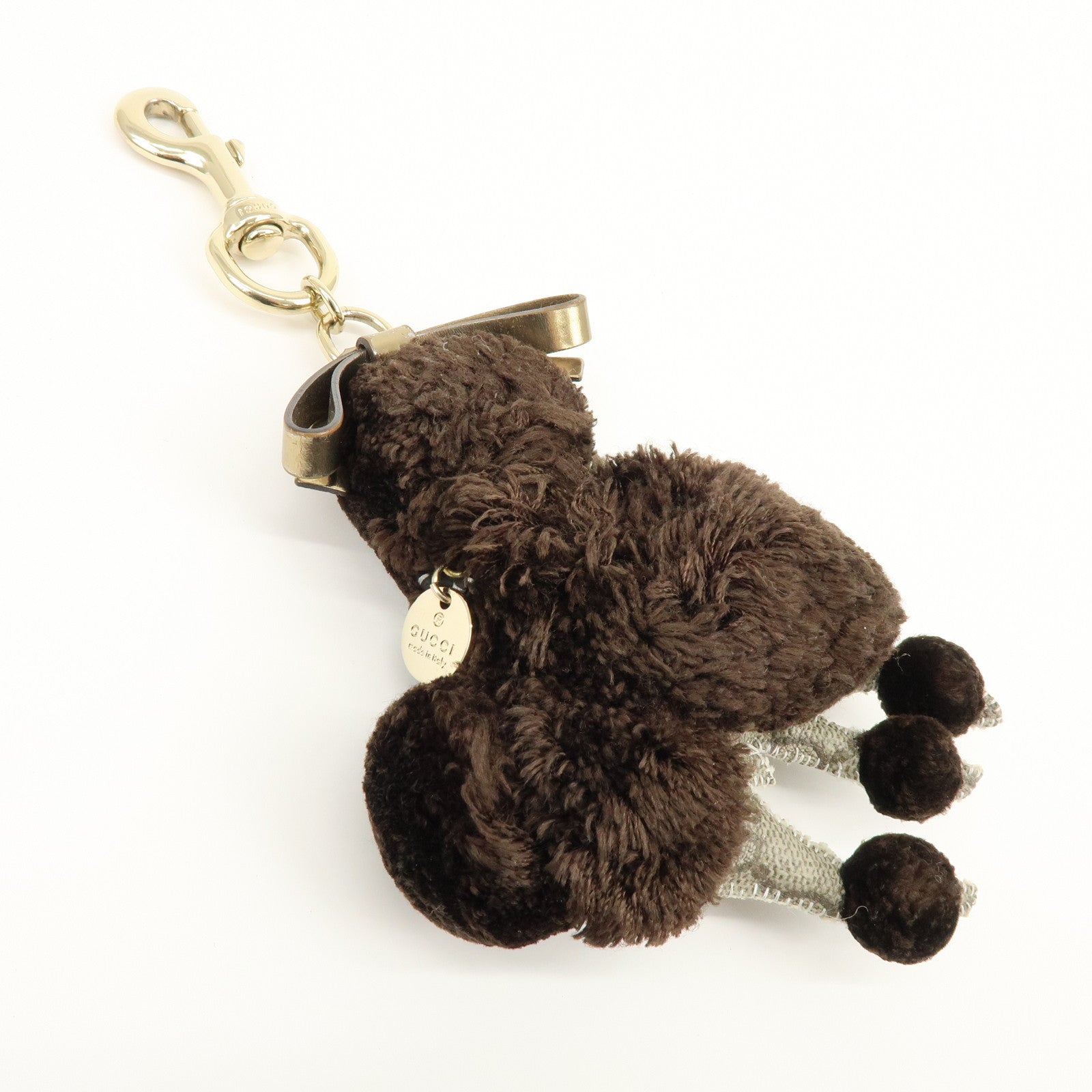 GUCCI GG Supreme Canvas Gucciori Poodle Bag Key Charm Brown 206079