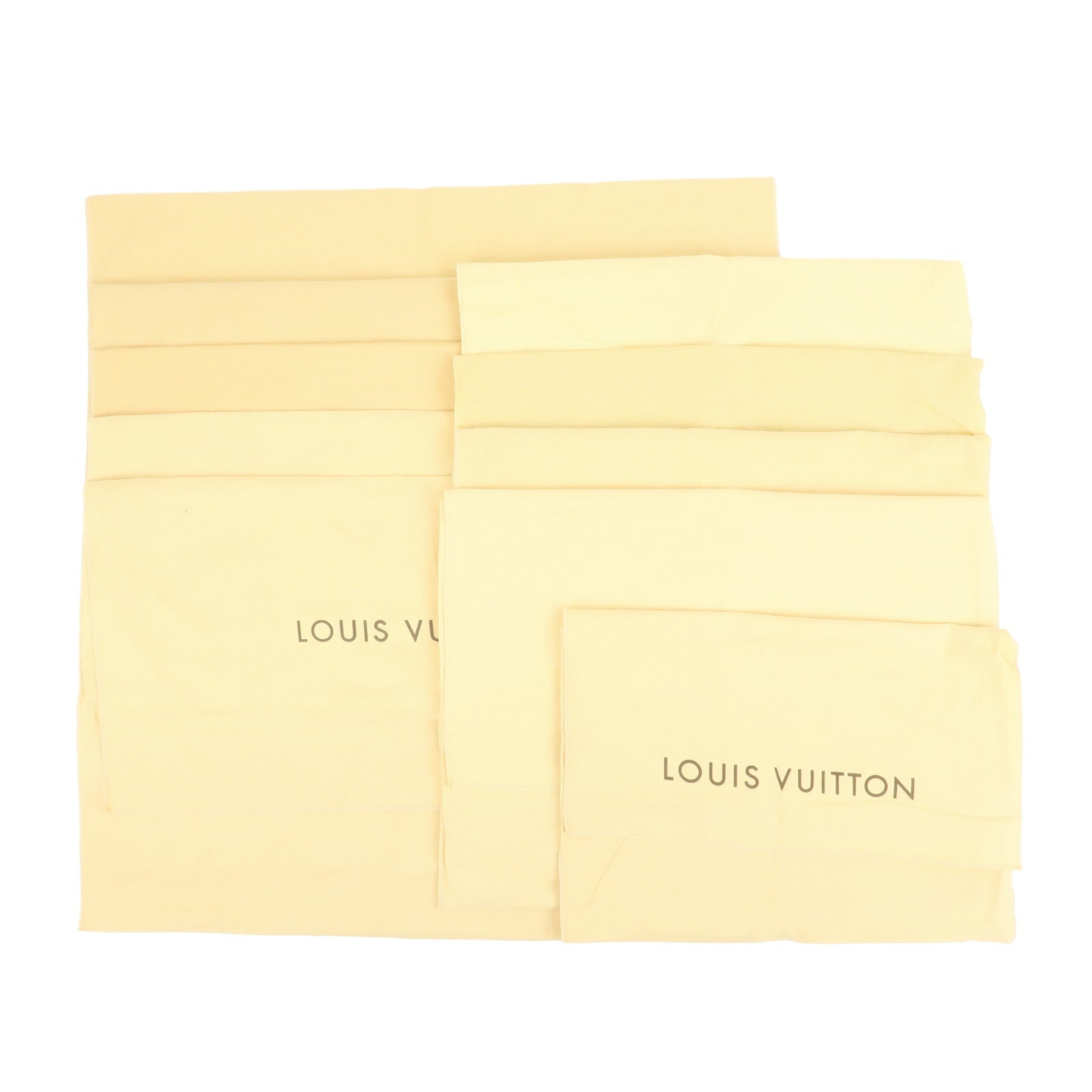 Louis Vuitton Set Of 10 Dust Bag Storage Bag Flap Style Beige